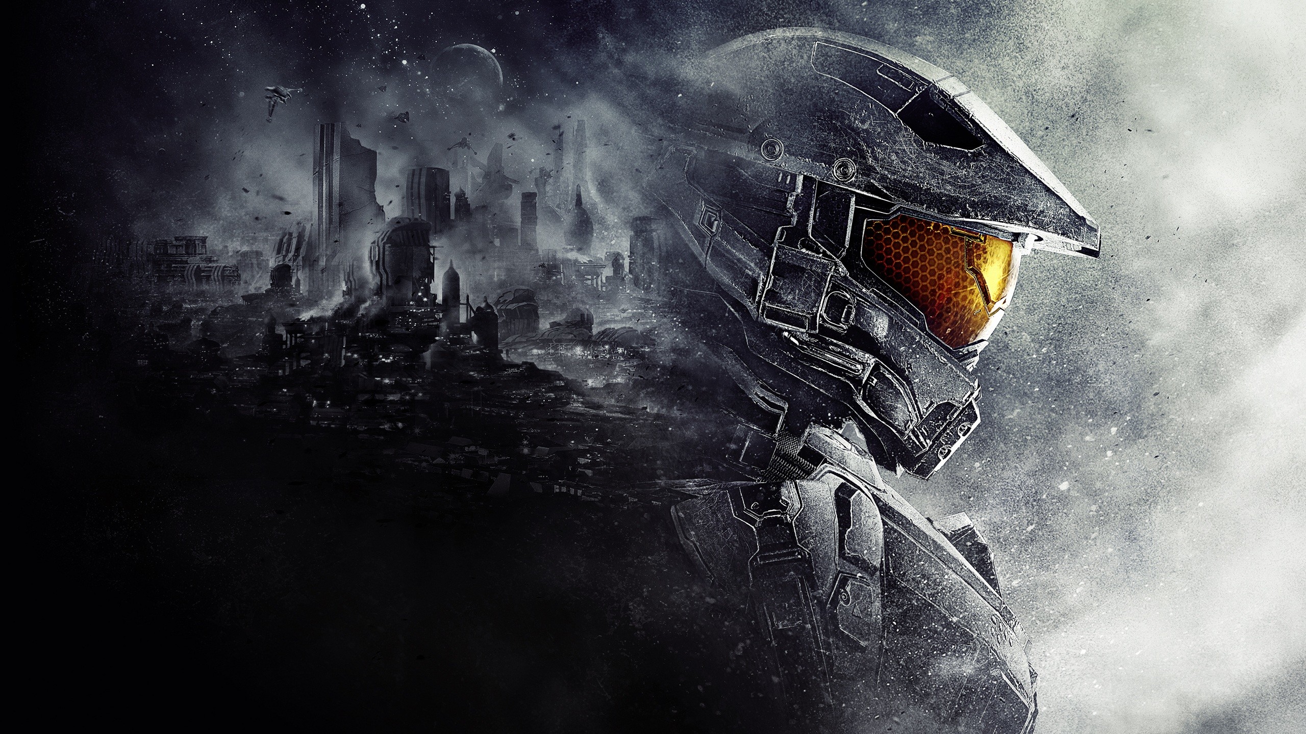 Master Chief, Halo 5: Guardians, Halo, Casco, Città in rovina, 2560x1440, sfondo per PC