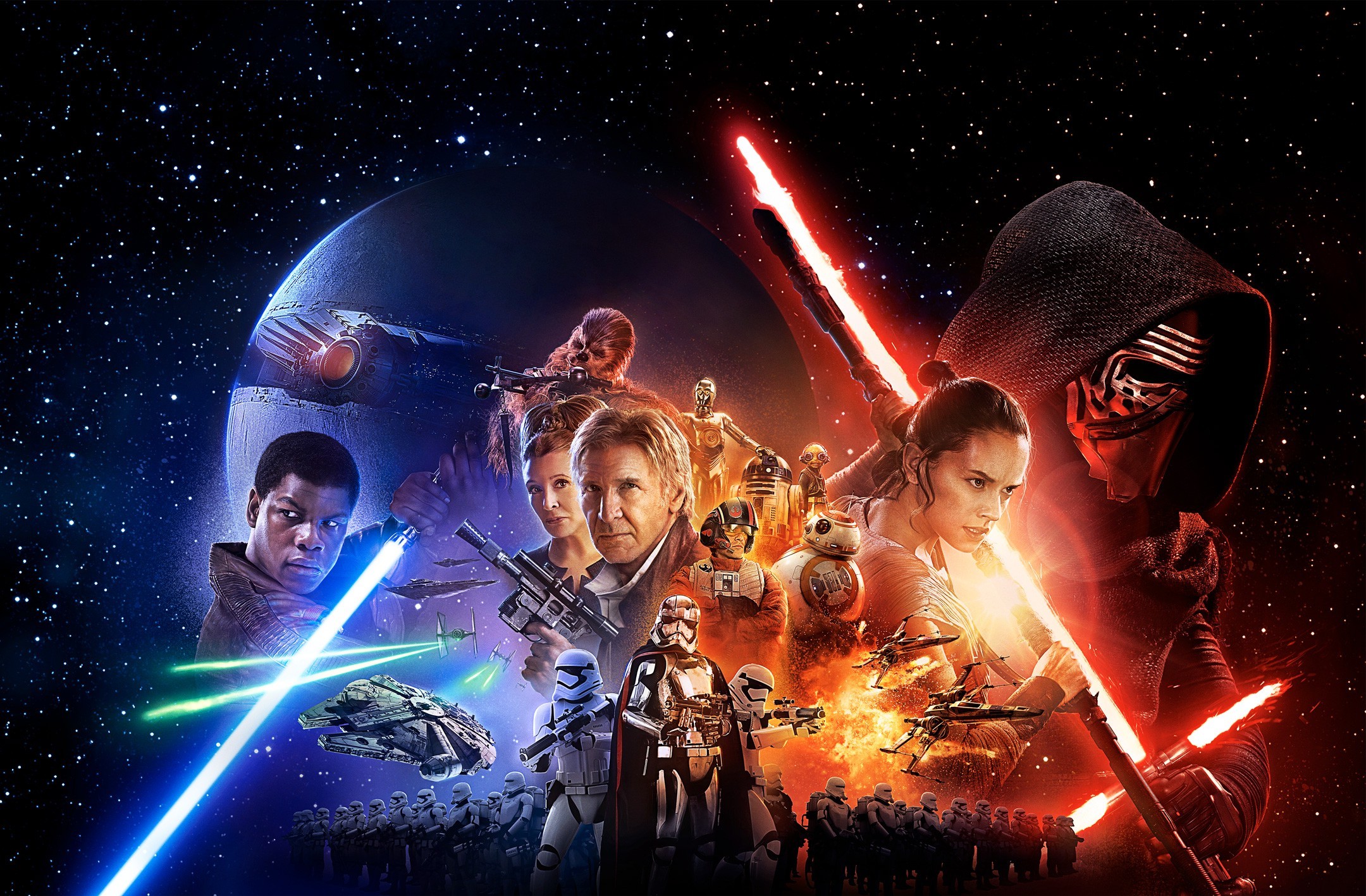 Star Wars: Il risveglio della Forza, Kylo Ren, Rey, Finn, Poster, wallpaper per portatile