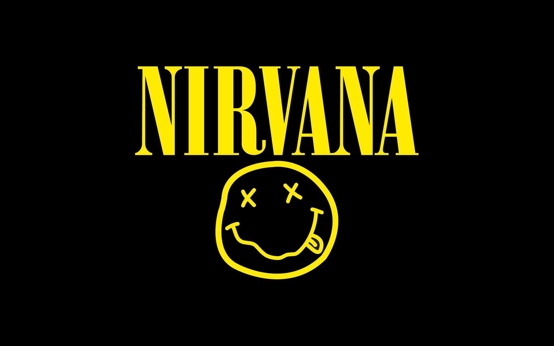 Nirvana, Logo, Smiley, Giallo, Full HD, sfondo per portatile