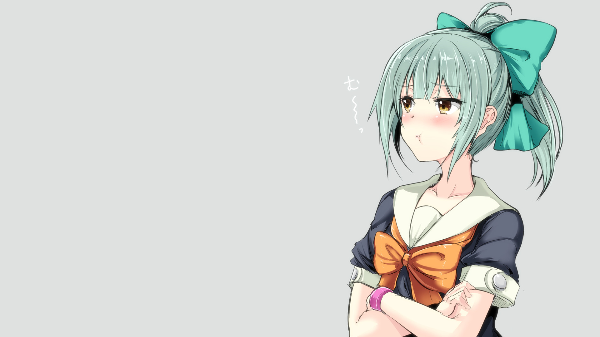 Yamakaze, Kantai Collection, Anime, Capelli verde acqua, Full HD, wallpaper desktop