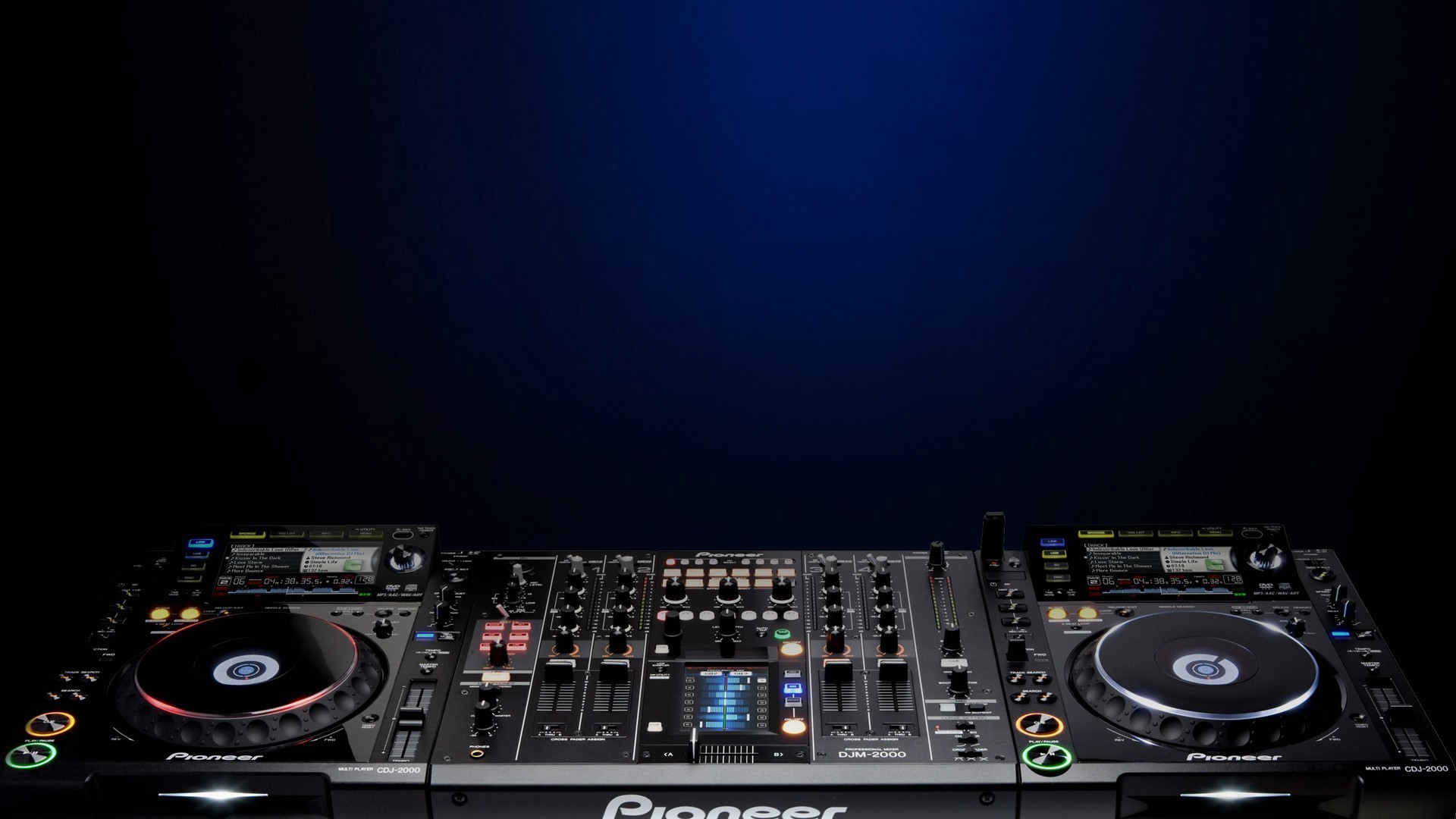 Pioneer DJM, Pioneer CDJ, Console DJ, Blu, 1920x1080, immagine di sfondo