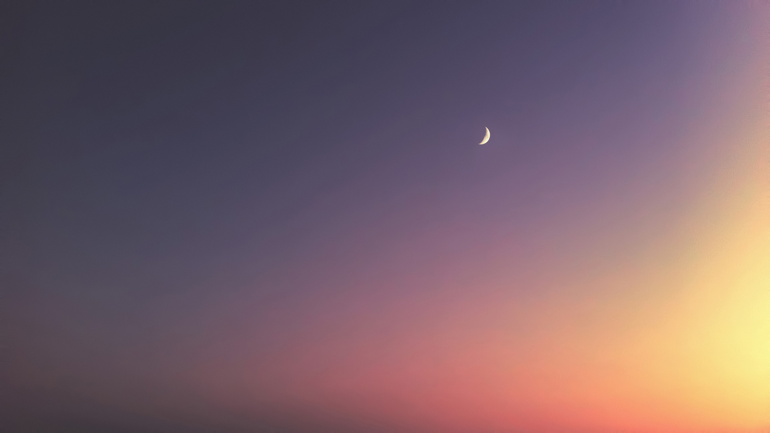 Luna, Cielo al crepuscolo, Sfumature, Arancione, 2K 1440p, sfondo desktop