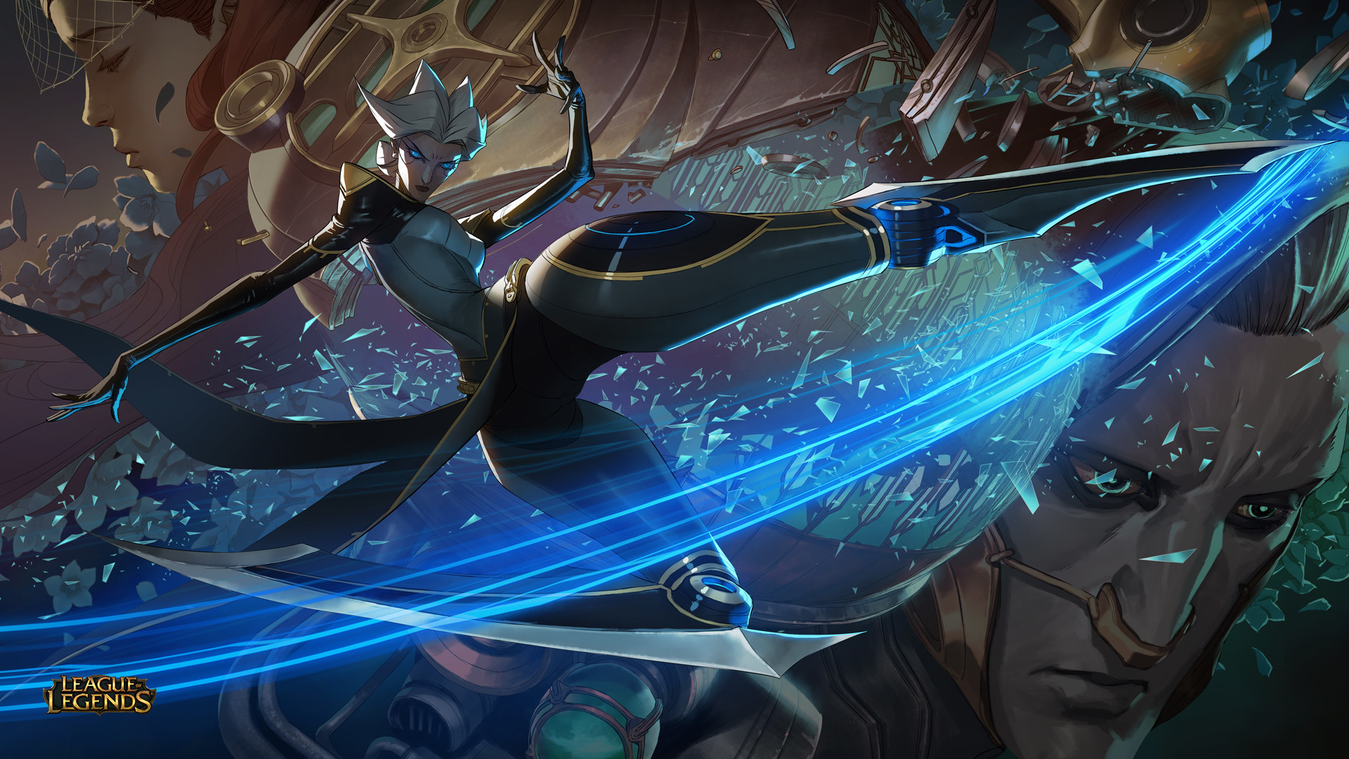 Camille, League of Legends, Arte digitale, Blu, 1920x1080, wallpaper desktop