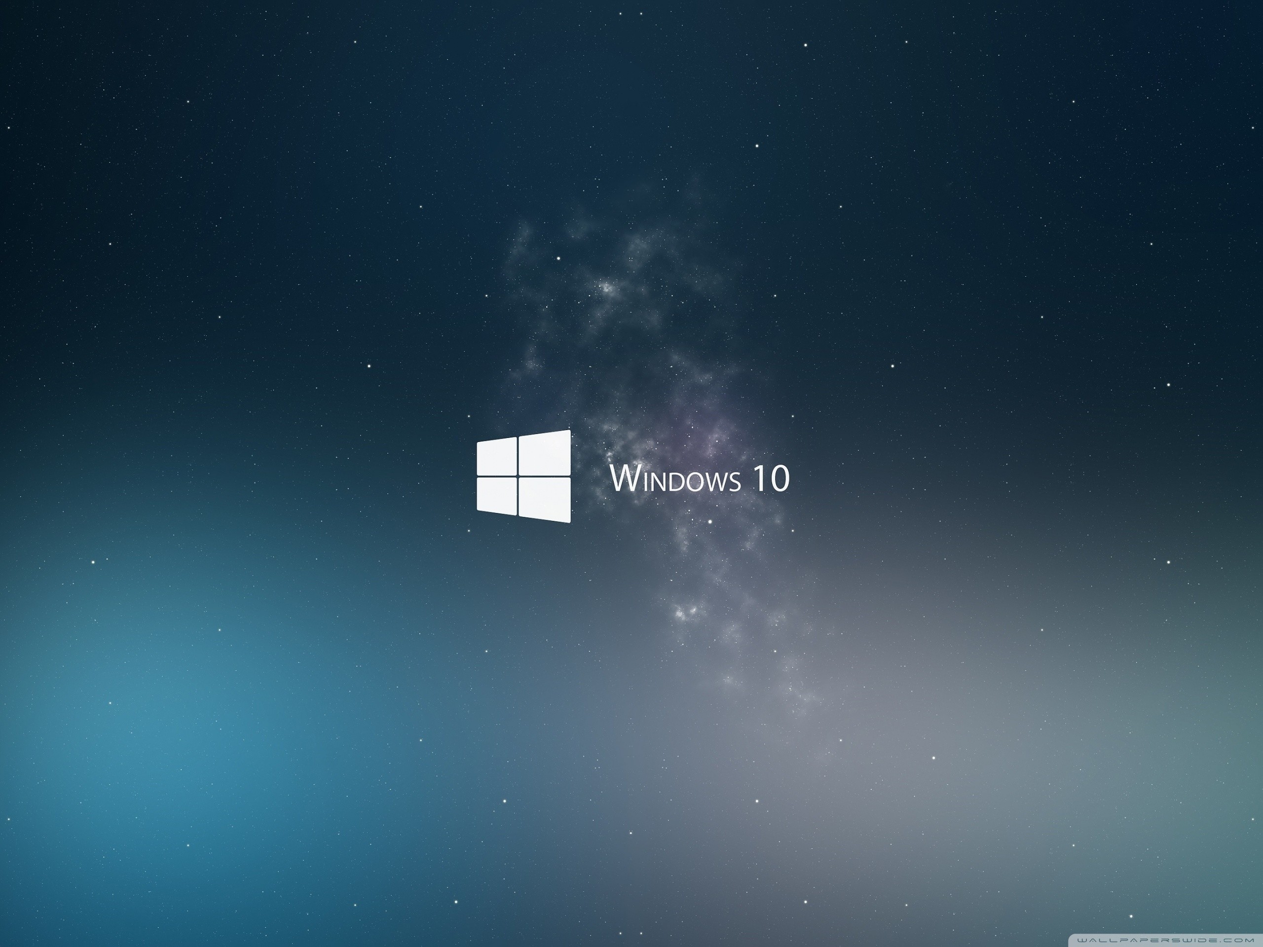 Windows 10, Logo Windows, Via Lattea, Grigio, 2K, wallpaper per tablet