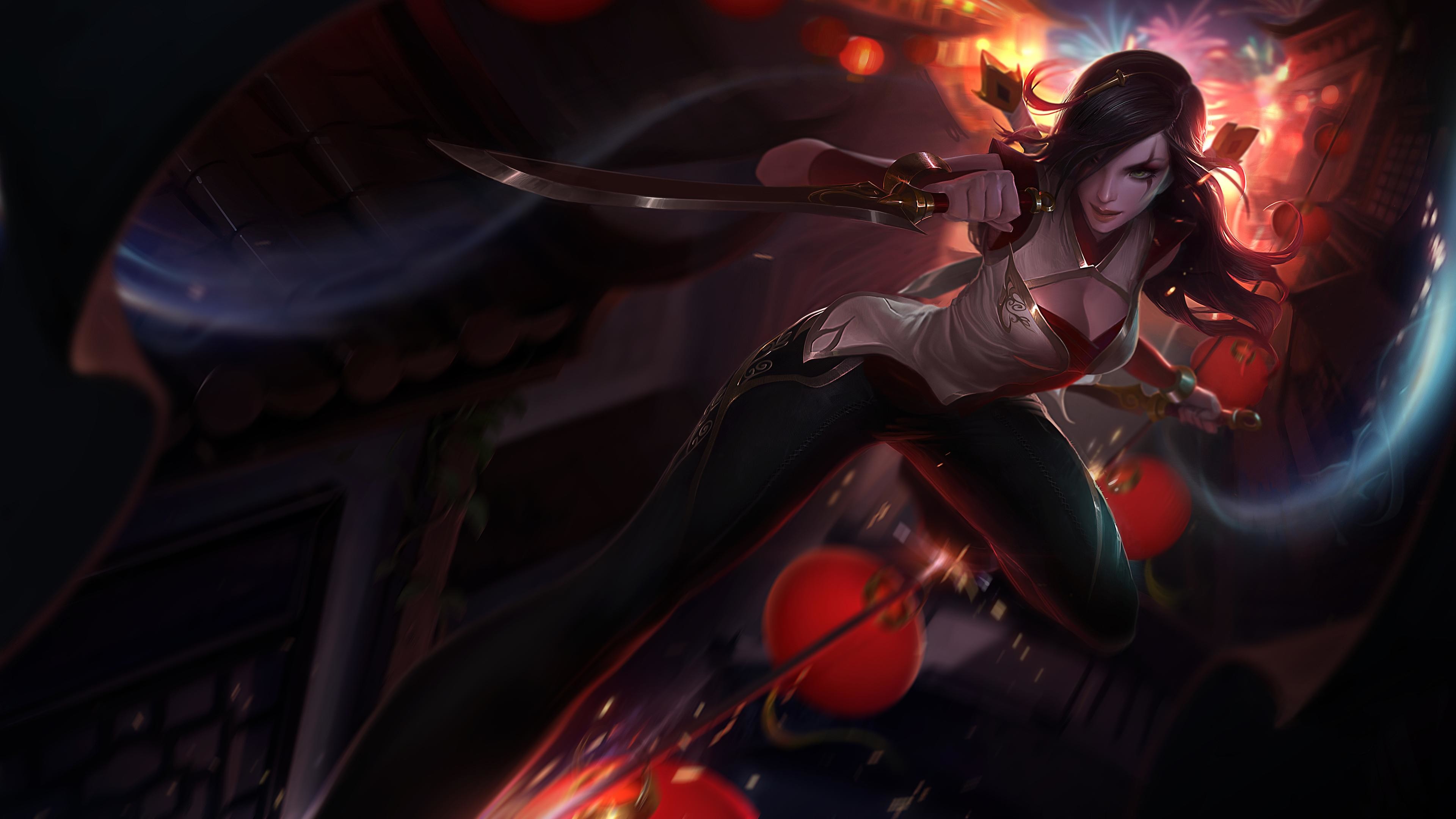 Katarina, League of Legends, Lame, 4K, sfondo per PC e portatile