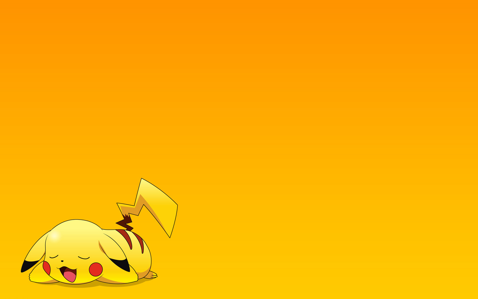 Pikachu, Pokémon, Minimalista, Arancione, 16:10 Full HD, sfondo widescreen