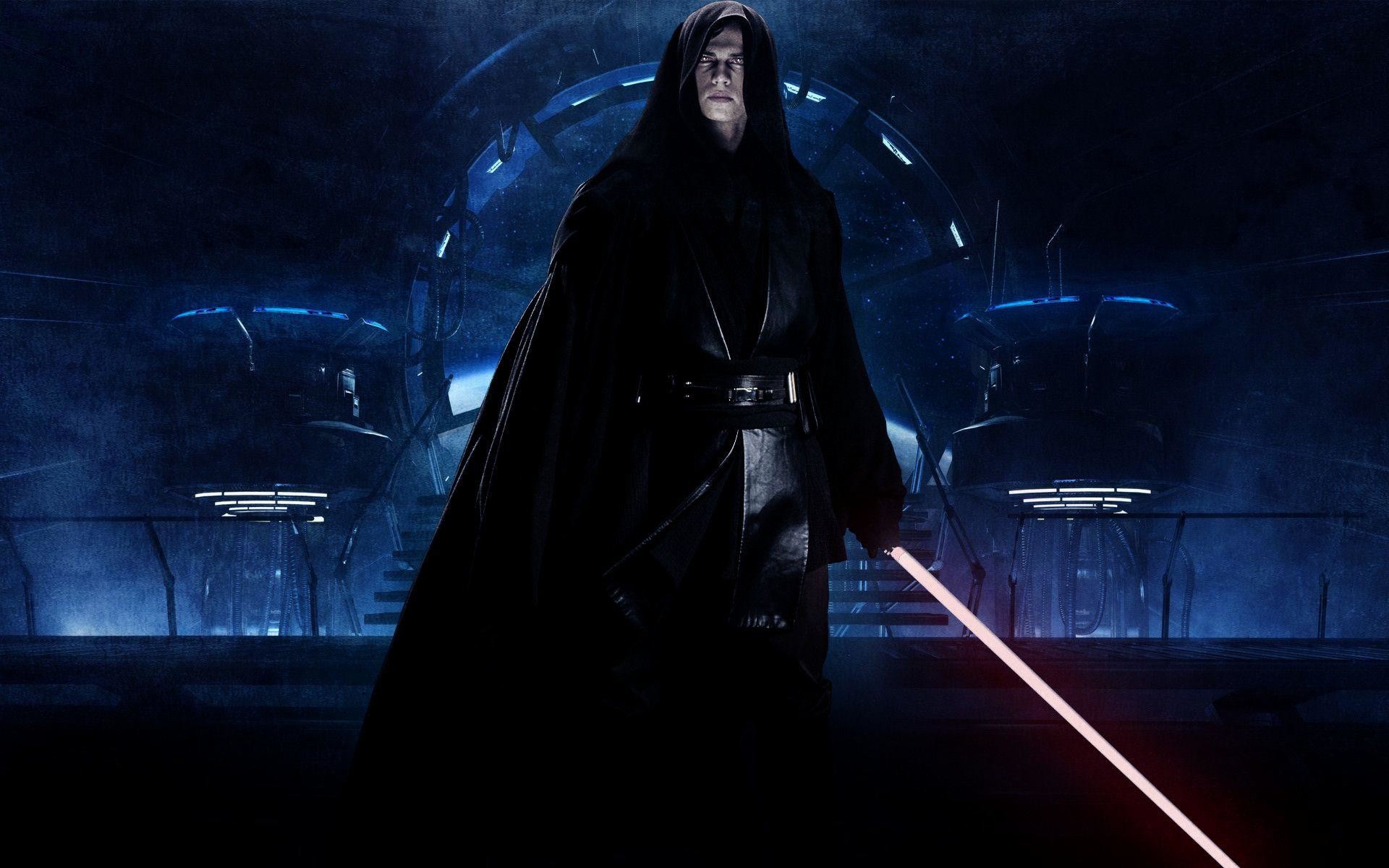 Anakin Skywalker, Darth Vader, Star Wars, Spada laser rossa, Mantello nero, sfondo desktop 1920x1200