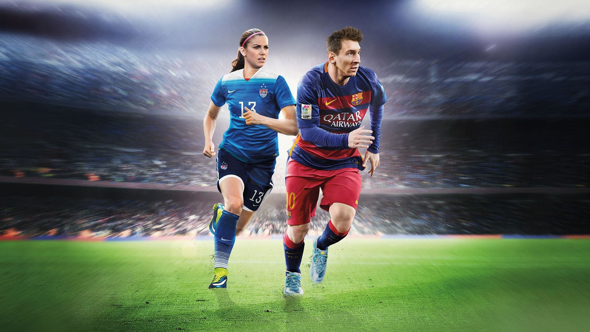 Alex Morgan, Lionel Messi, FIFA 16, Nazionale USA, FC Barcelona, sfondo Windows 11