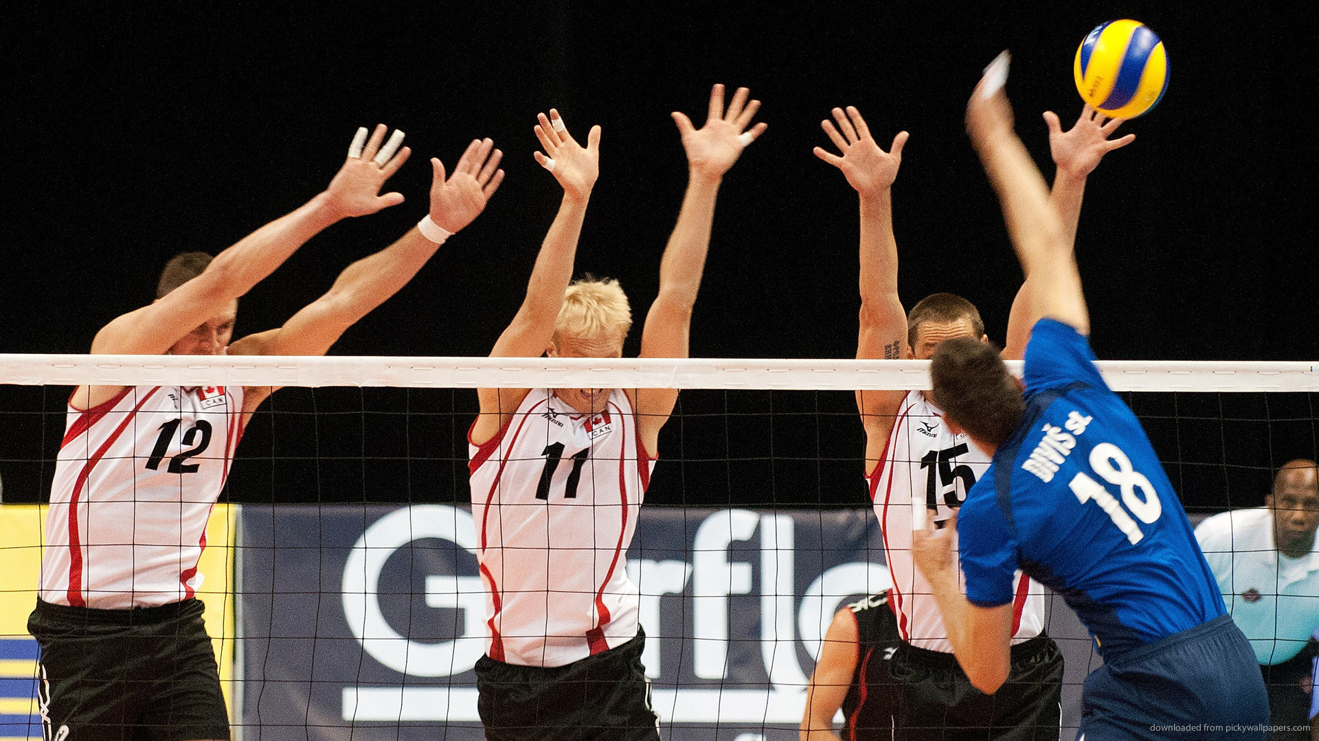 Pallavolo, Muro, Schiacciata, Rete, Partita, 16:9 Full HD, sfondo widescreen
