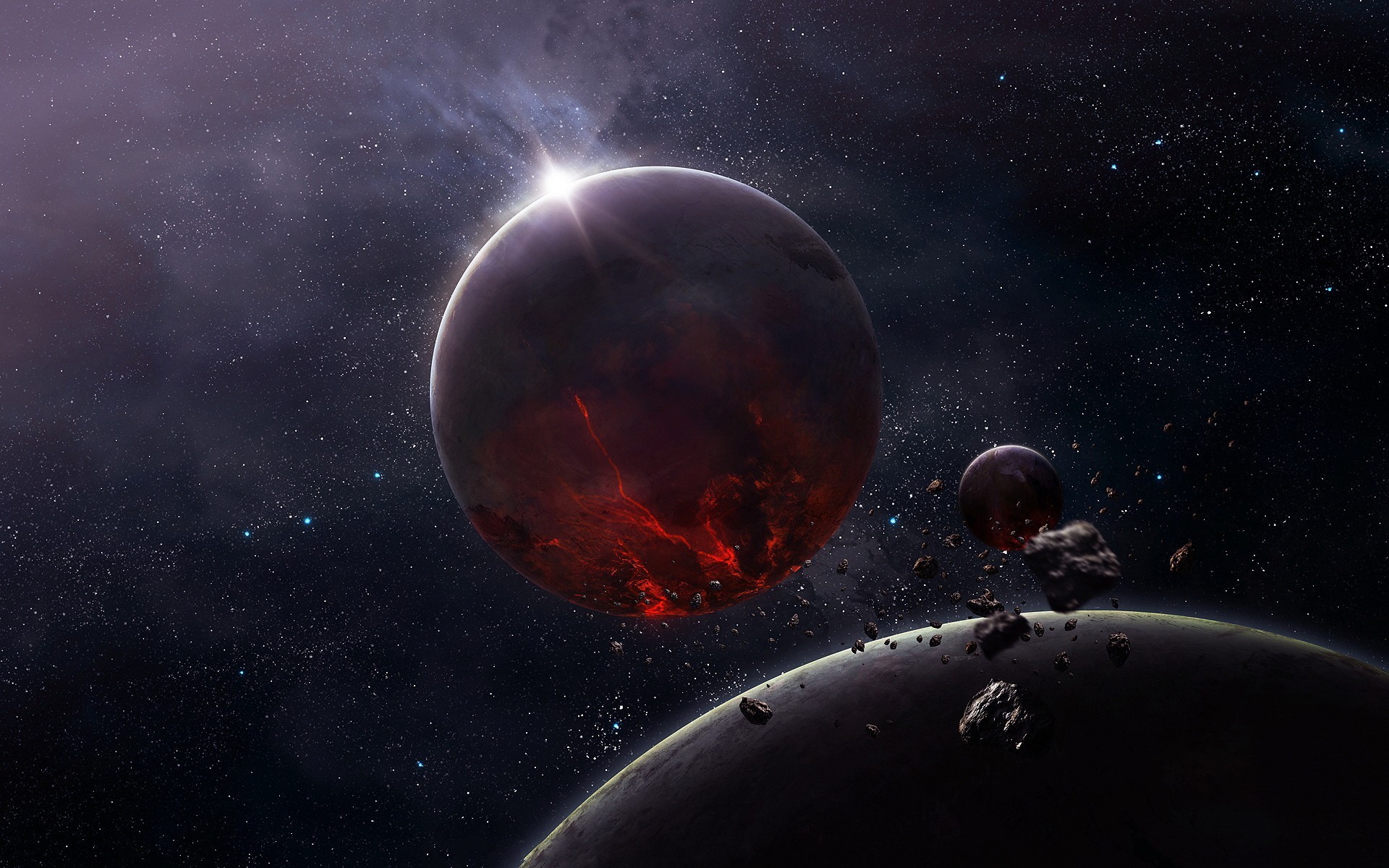 Pianeti, Asteroidi, Arte spaziale, Scuro, 1920x1200, immagine di sfondo