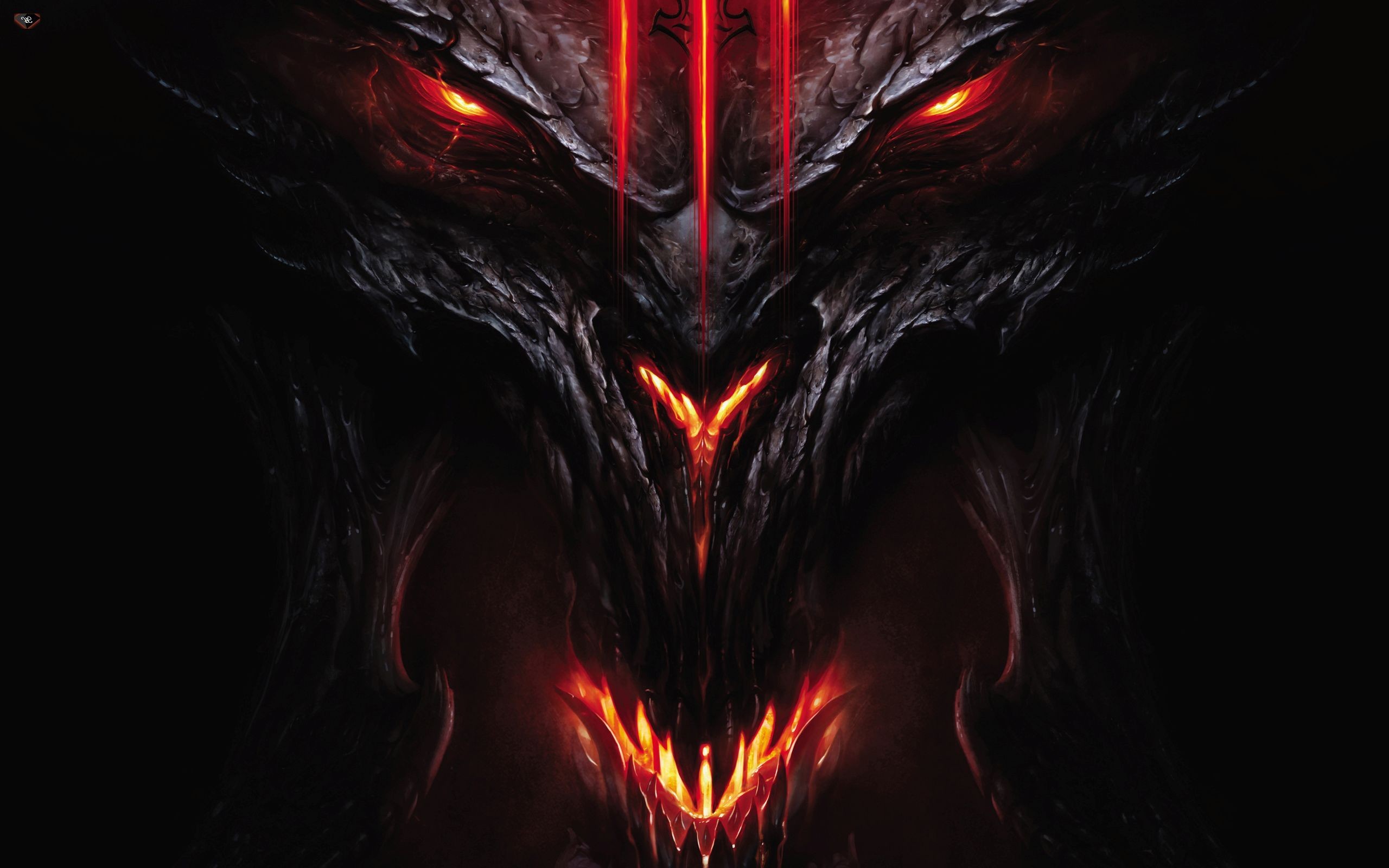 Diablo, Diablo III, Volto demoniaco, Occhi rossi, 16:10 2K, wallpaper widescreen