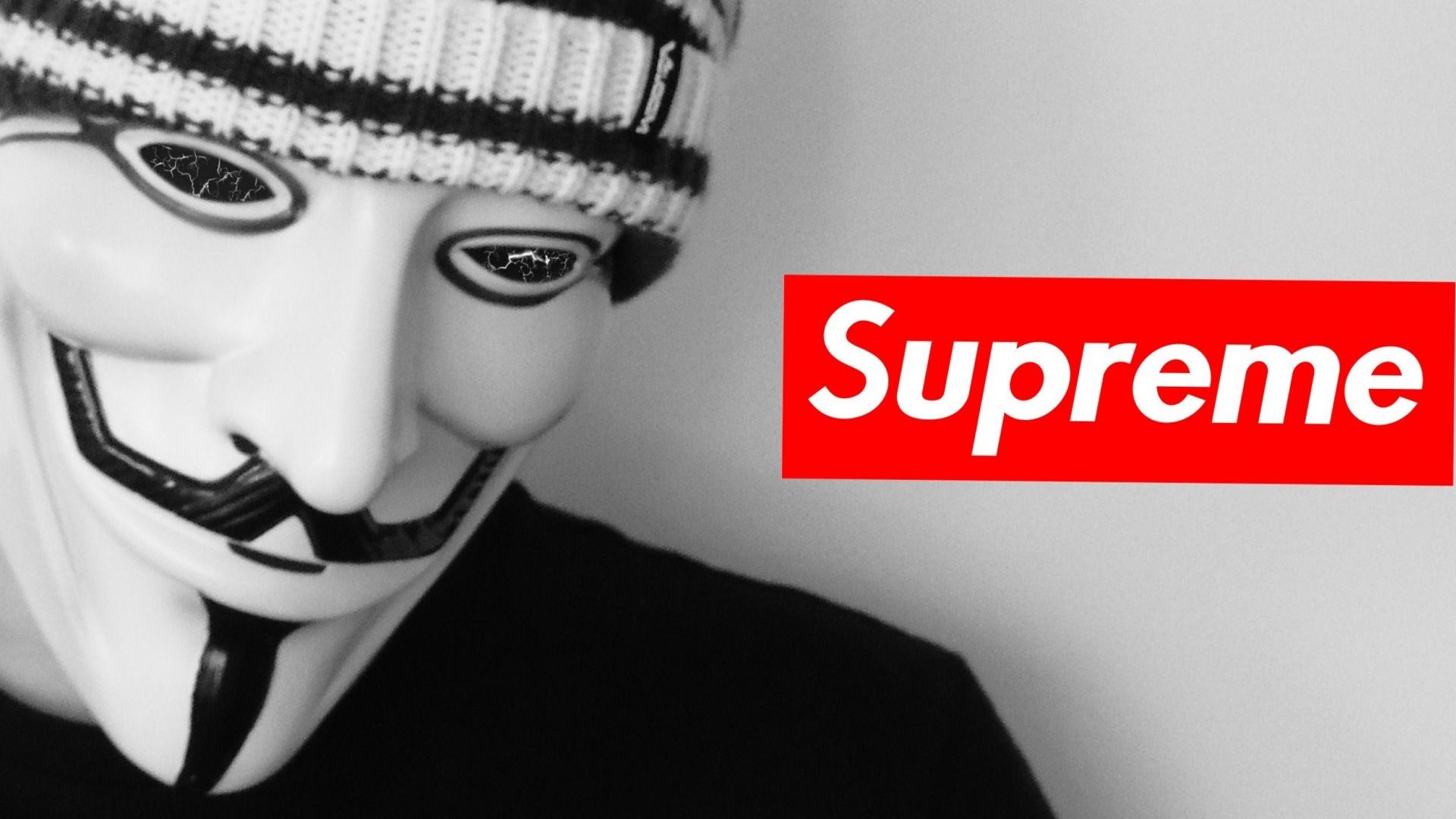 Supreme, Maschera di Guy Fawkes, Berretto, Streetwear, Full HD, sfondo Windows 11