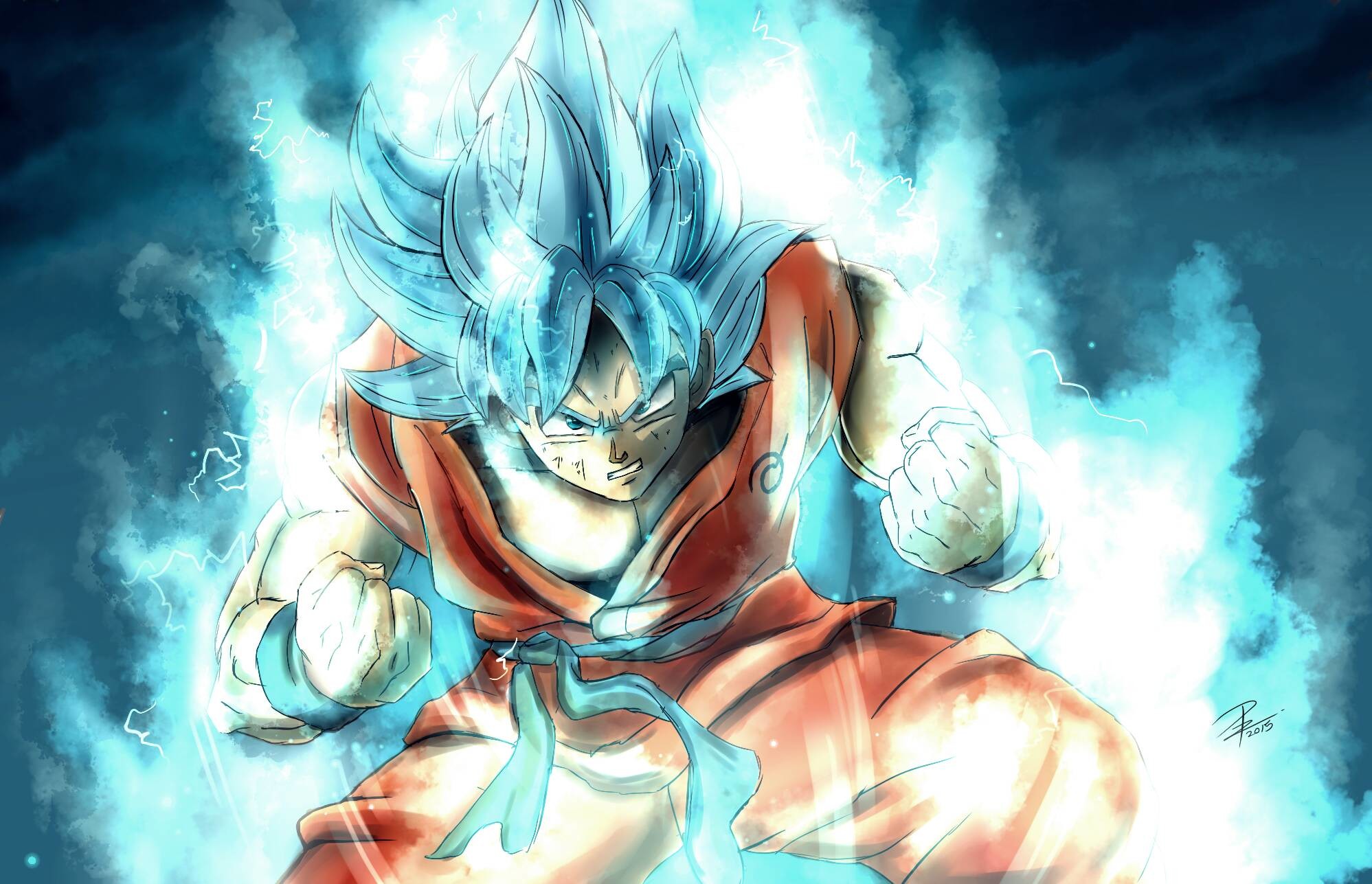 Goku, Super Saiyan Blue, Dragon Ball Super, Full HD, wallpaper per portatile