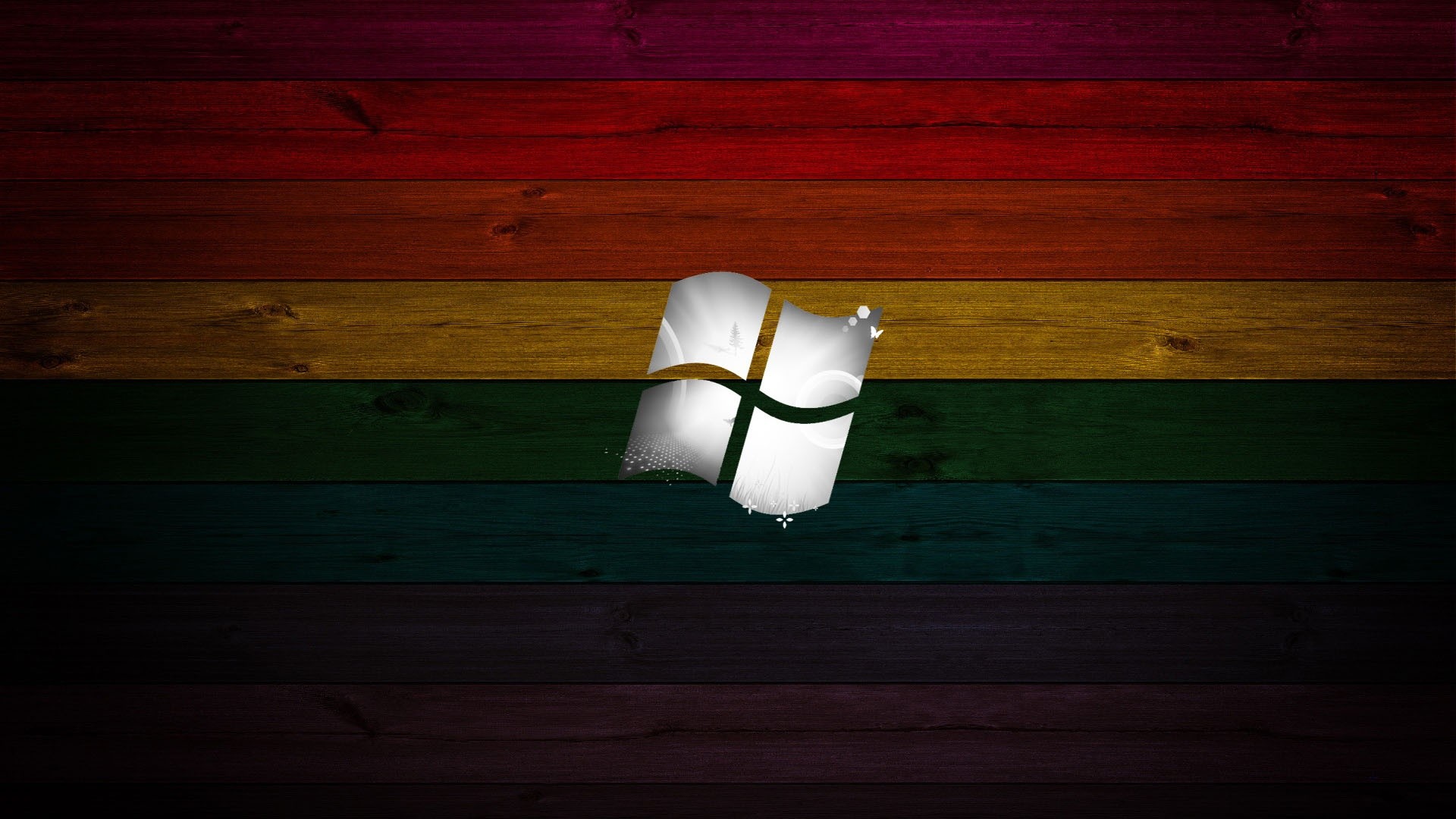 Logo Windows, Legno, Strisce colorate, 1920x1080, immagine di sfondo