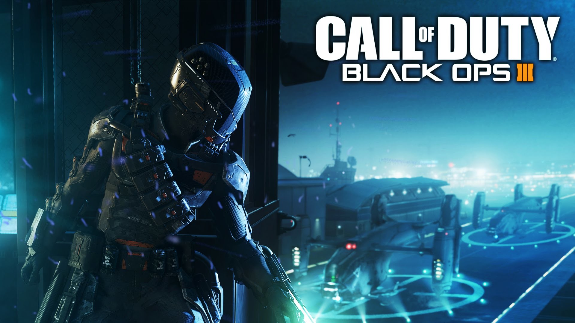 Call of Duty: Black Ops III, Spectre, Logo, Blu, Full HD 1080p, sfondo desktop