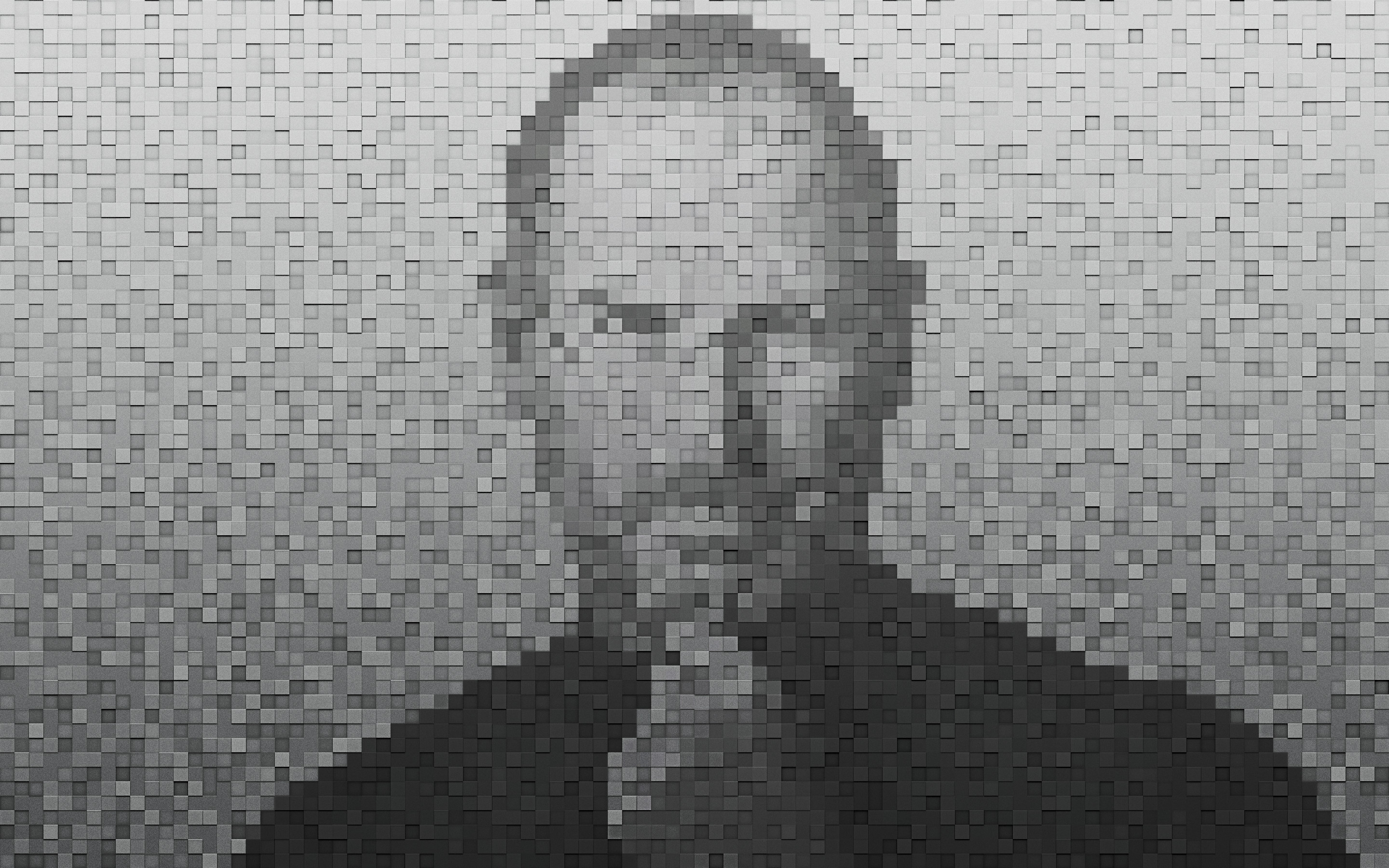 Steve Jobs, Mosaico, Bianco e nero, 2K, sfondo MacBook