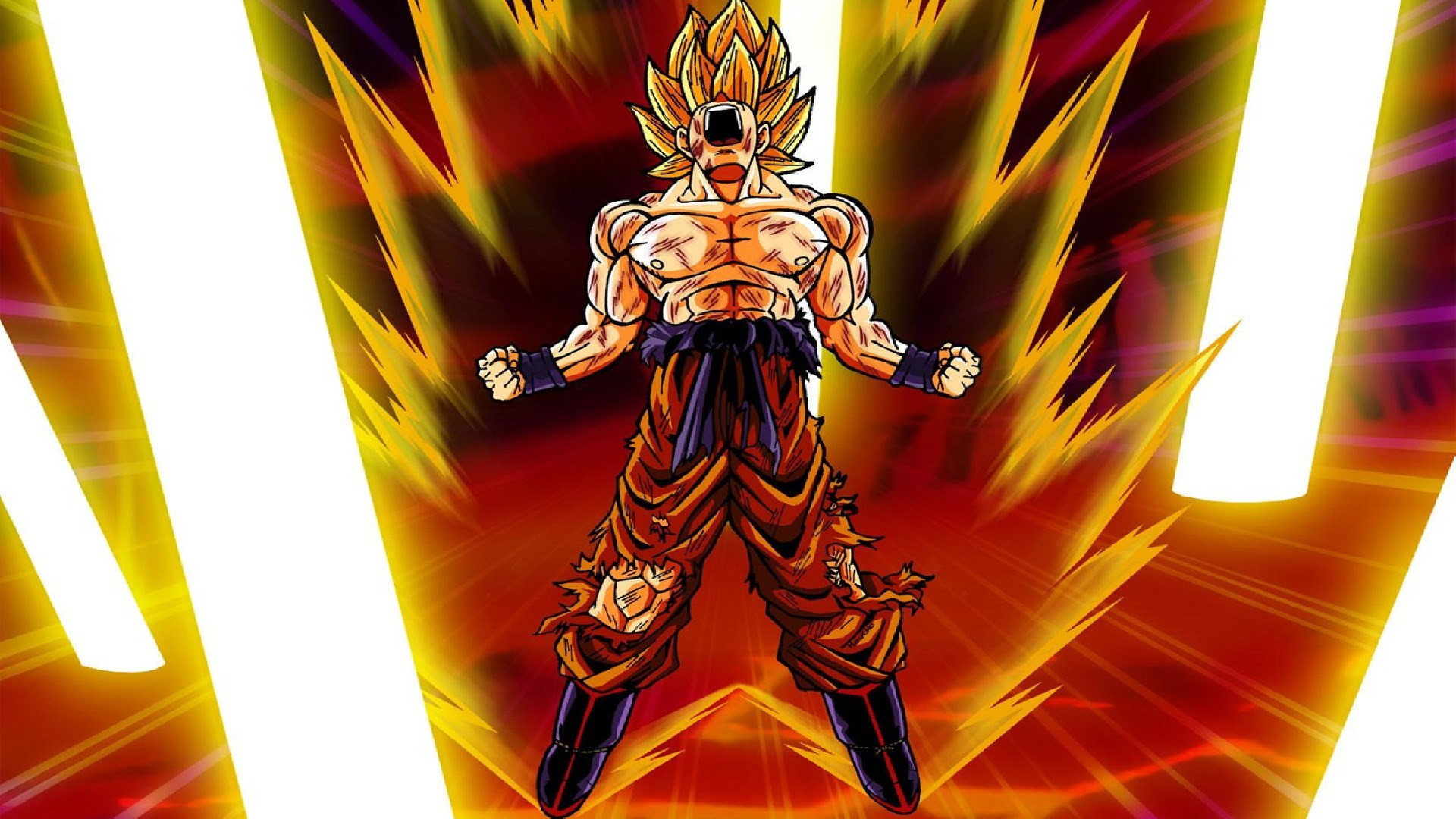 Goku, Super Saiyan, Dragon Ball Z, Aura, Esplosione di energia, Full HD 1080p, sfondo desktop