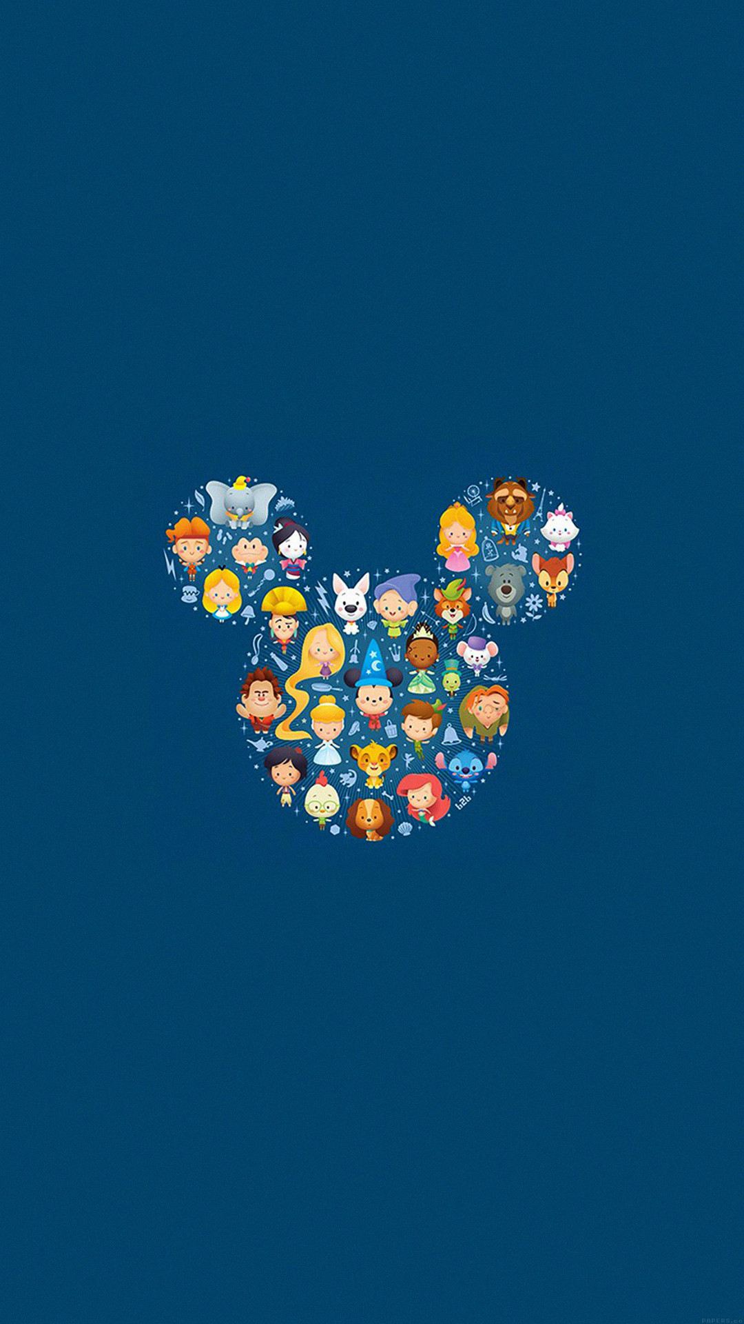 Topolino, Personaggi Disney, Disney, Minimalista, Blu scuro, Full HD, schermata di blocco iPhone