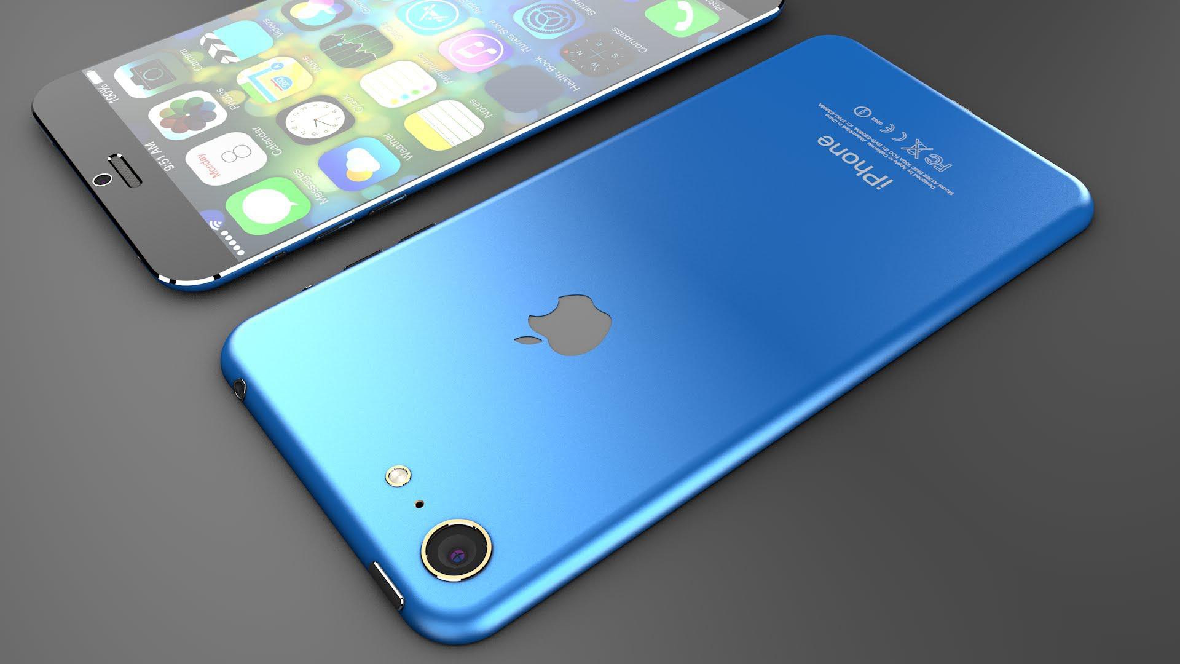 iPhone 7, Apple, Blu, Concept, 16:9 4K, sfondo widescreen