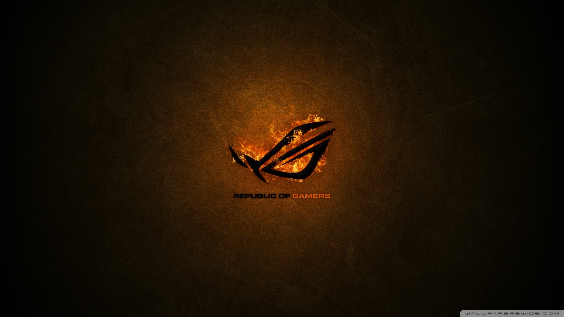 ASUS ROG, Logo, Fuoco, Sfondo scuro, Full HD, wallpaper per portatile