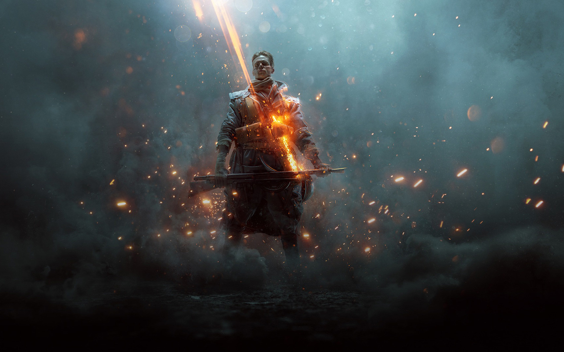 Battlefield 1, Soldato, Scintille, Buio, 1920x1200, sfondo MacBook Pro