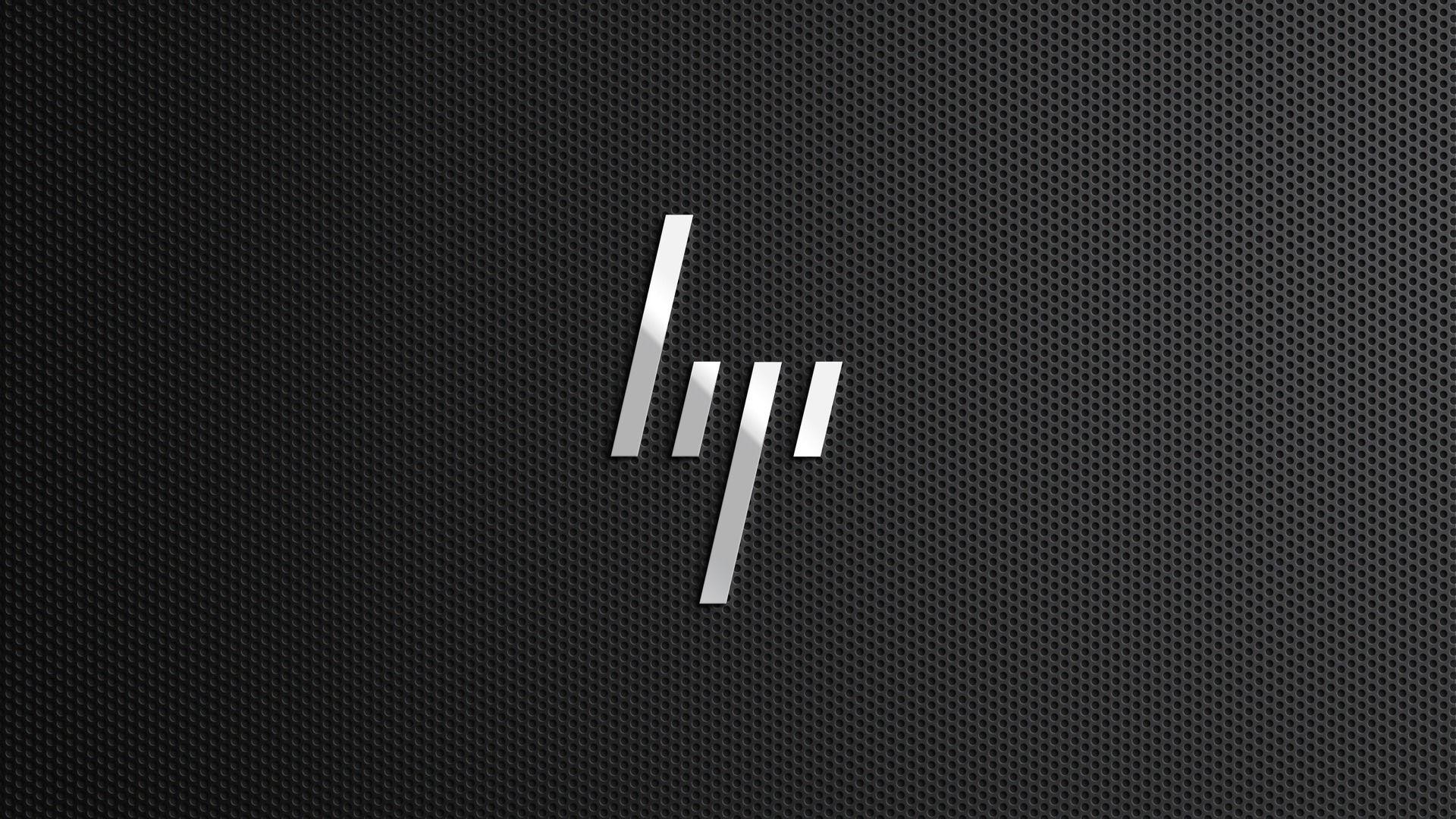 Logo HP, Nuovo logo HP, Fibra di carbonio, Grigio scuro, Minimalismo, sfondo desktop 1920x1080