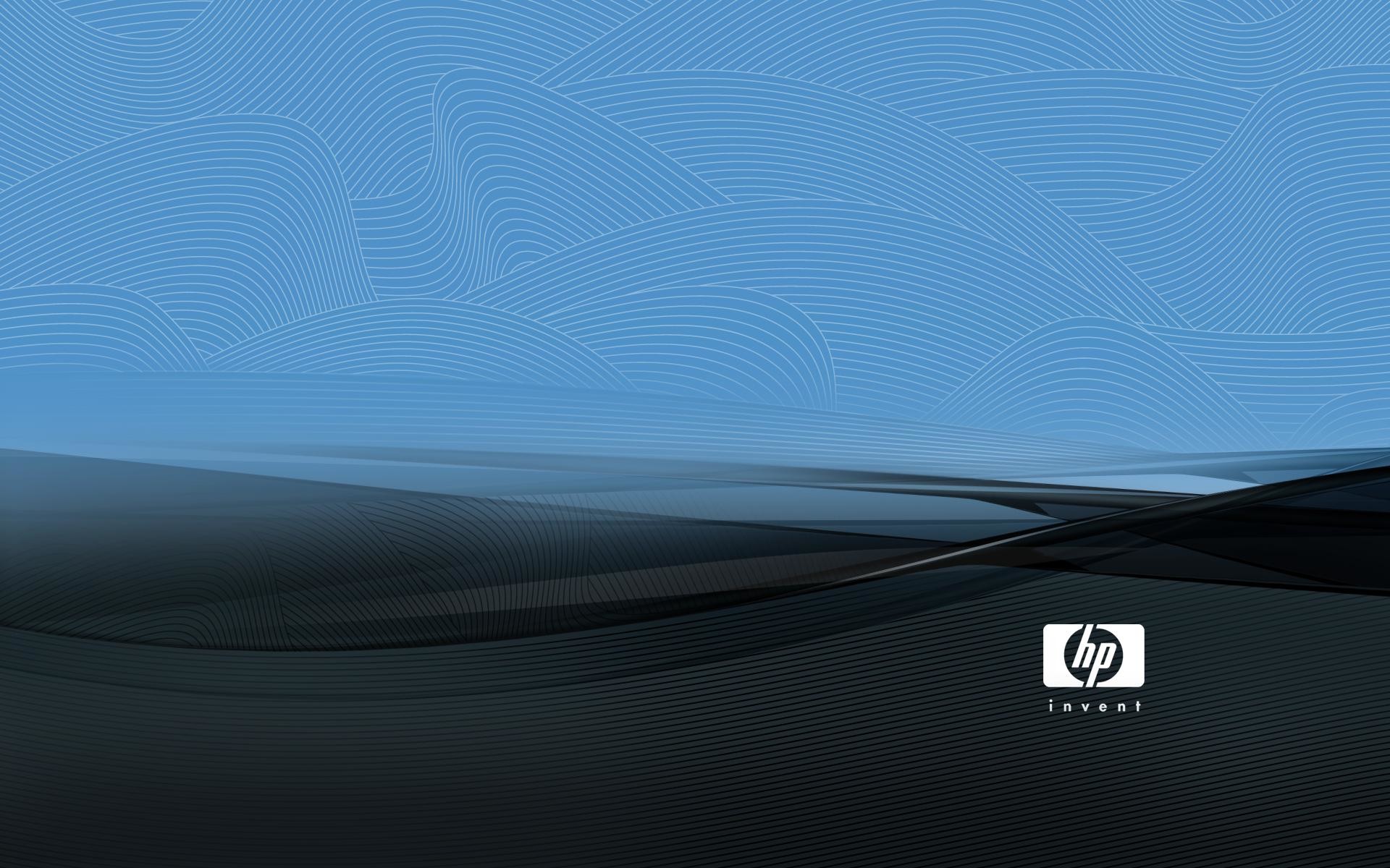 Logo HP, HP Invent, Onde, Azzurro, Full HD, sfondo per PC e portatile