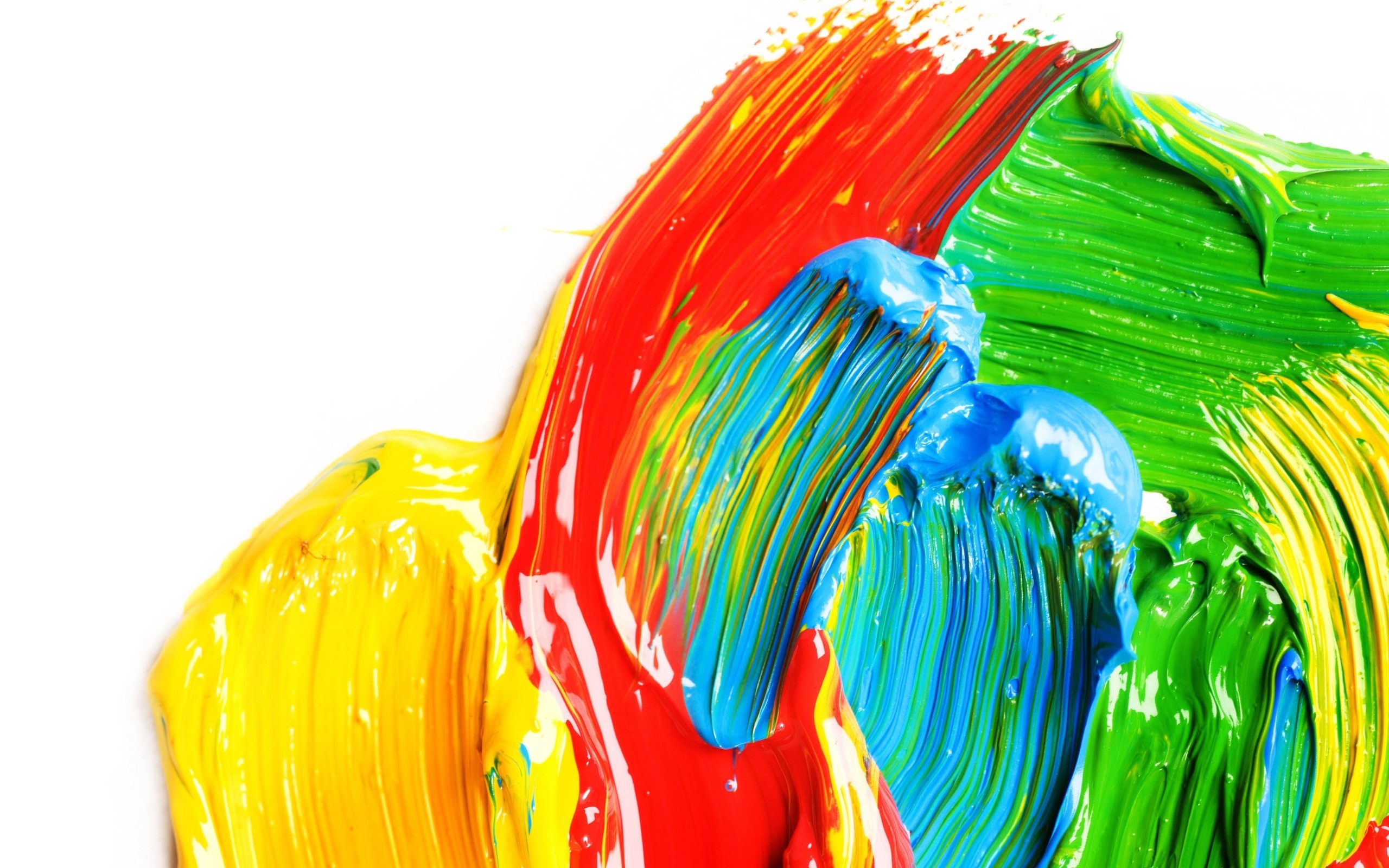 Pittura, Pennellate, Colori dell'arcobaleno, 2K, sfondo per portatile