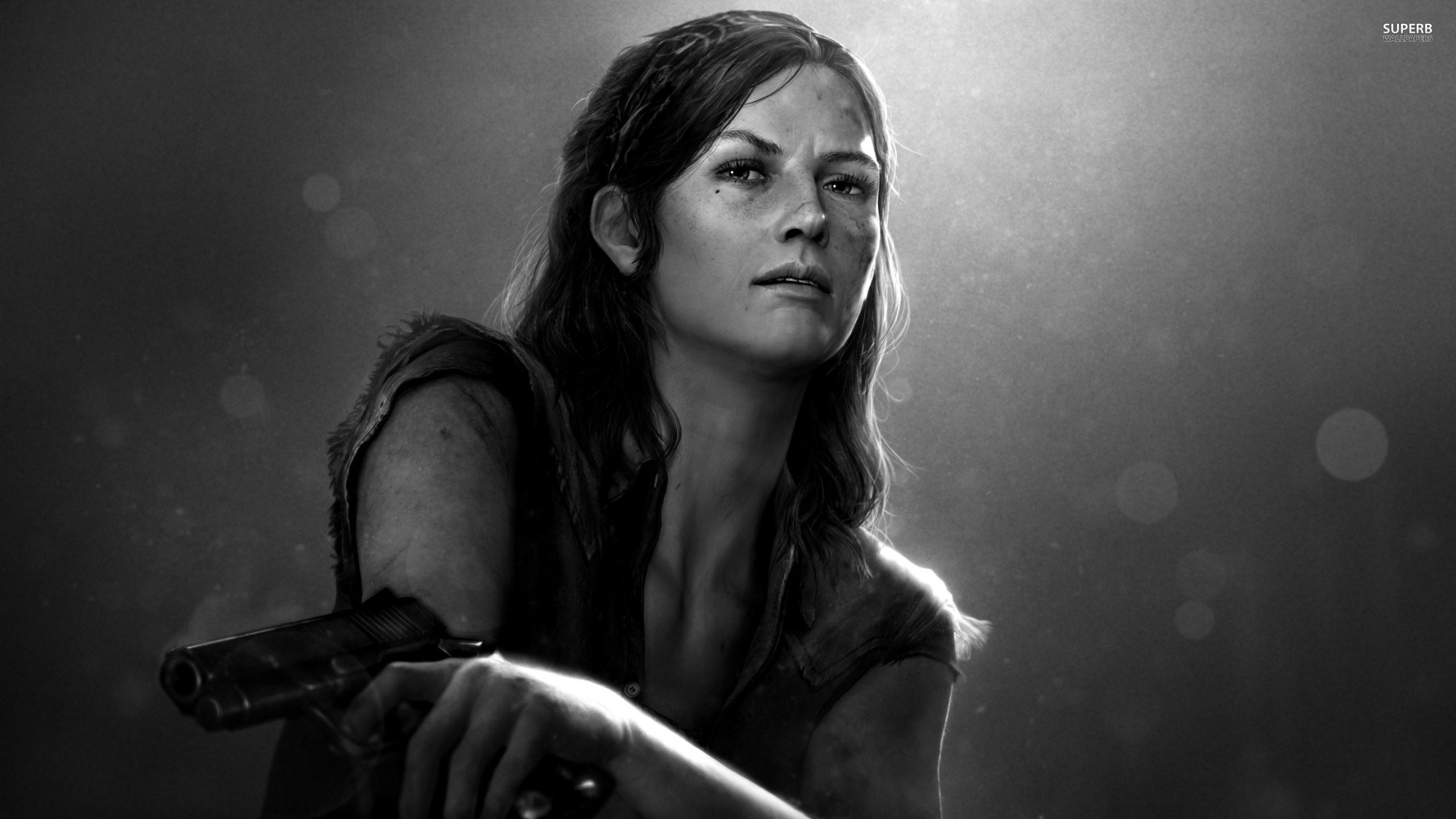 The Last of Us, Tess, Pistola, Bianco e nero, 2K 1440p, sfondo desktop