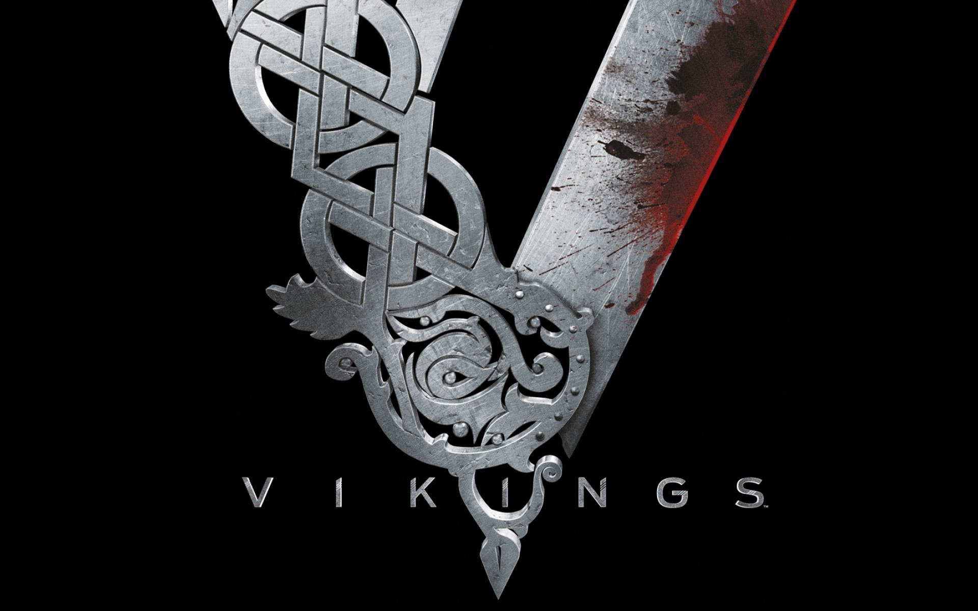 Vikings, Logo, Sfondo nero, 1920x1200, wallpaper desktop