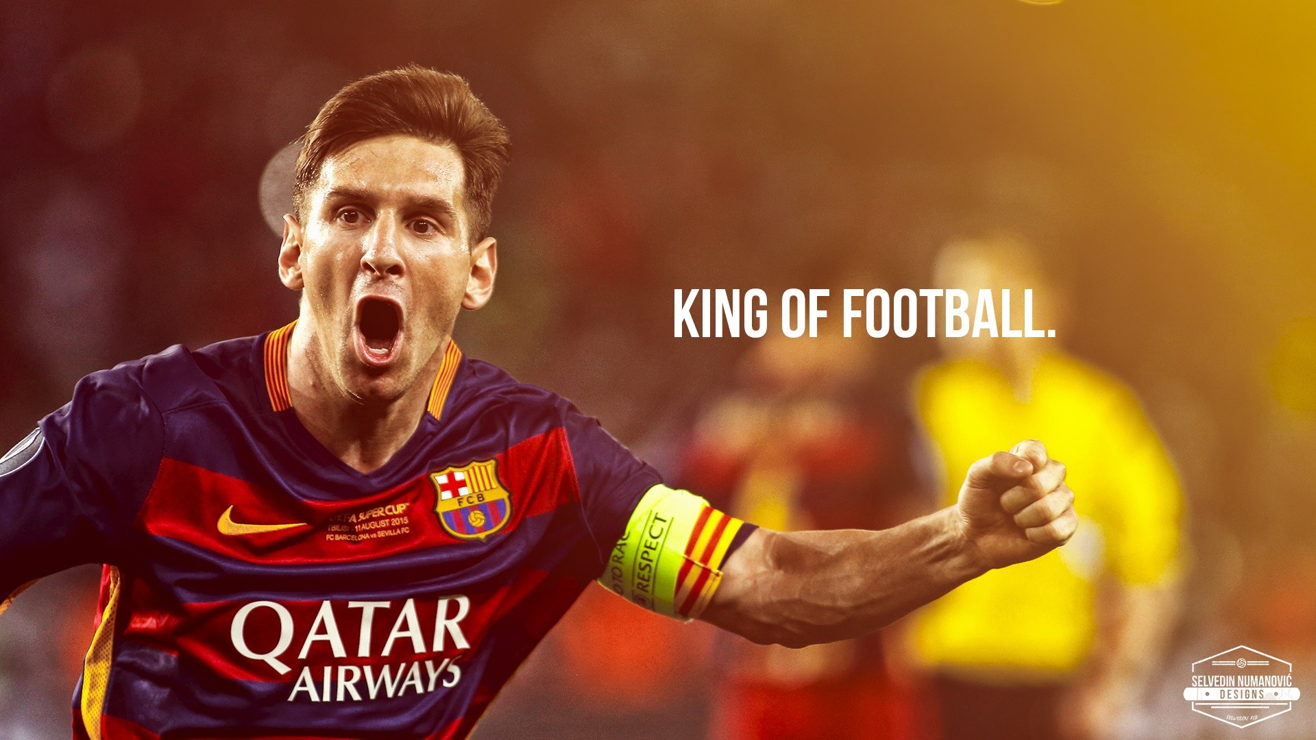 Lionel Messi, FC Barcelona, King of Football, Esultanza, Fascia da capitano, sfondo desktop