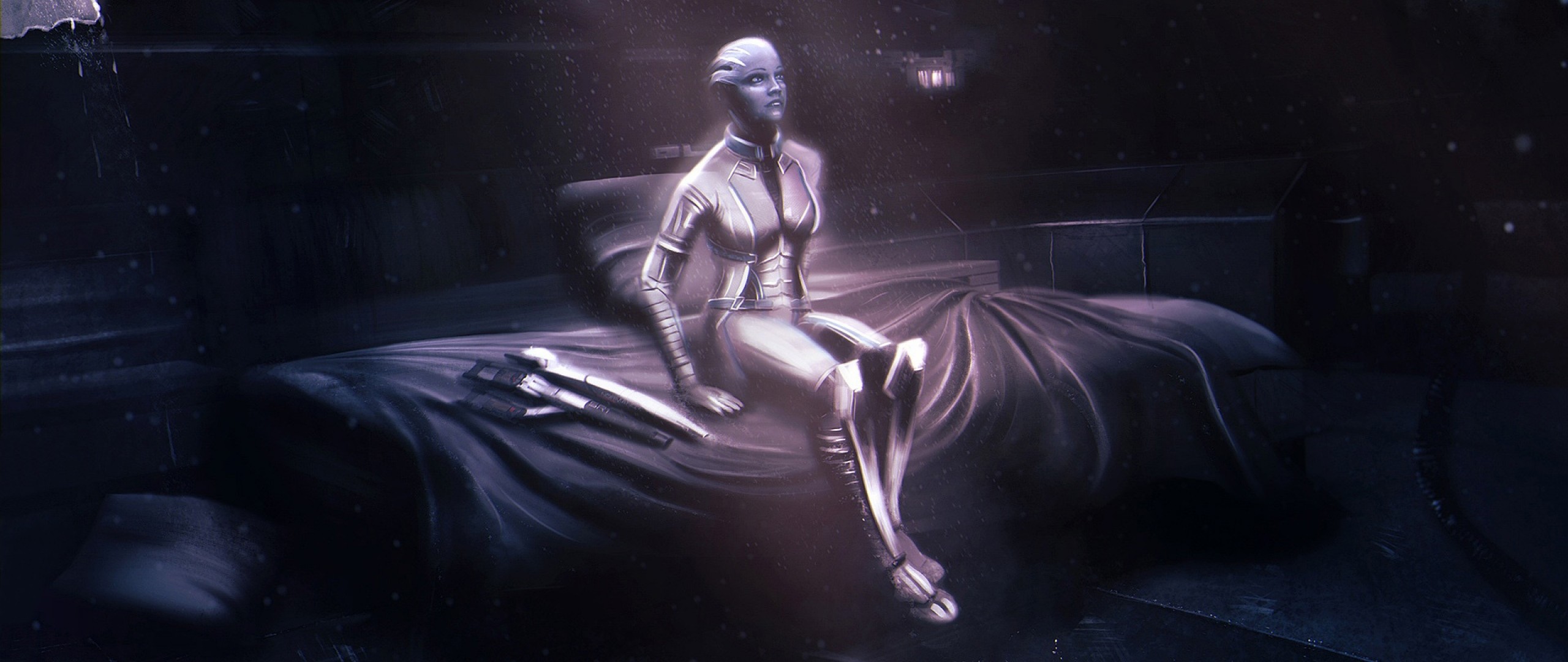 EDI, Mass Effect, Androide, Toni viola, 2560x1080, immagine di sfondo