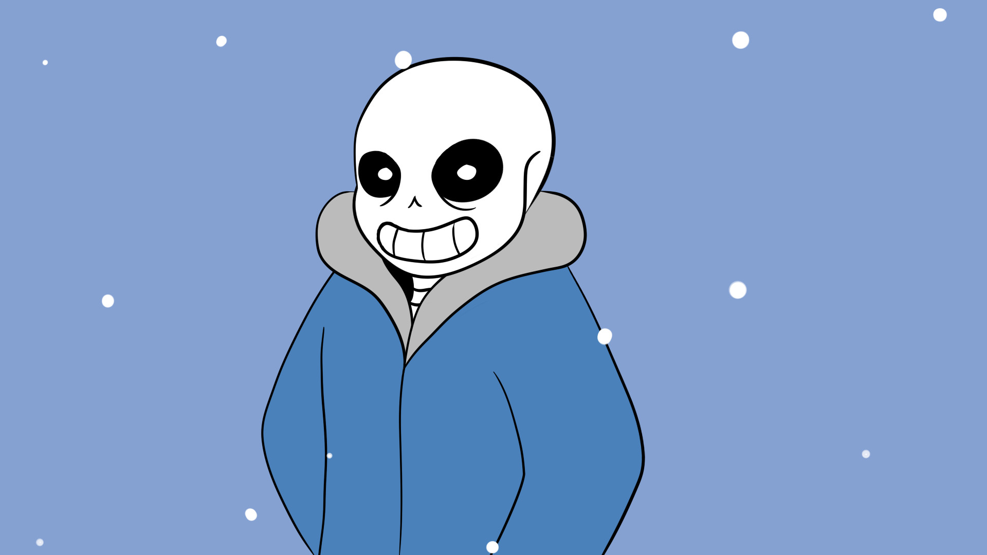 Sans, Undertale, Neve, Azzurro, Minimalismo, Full HD, wallpaper per computer