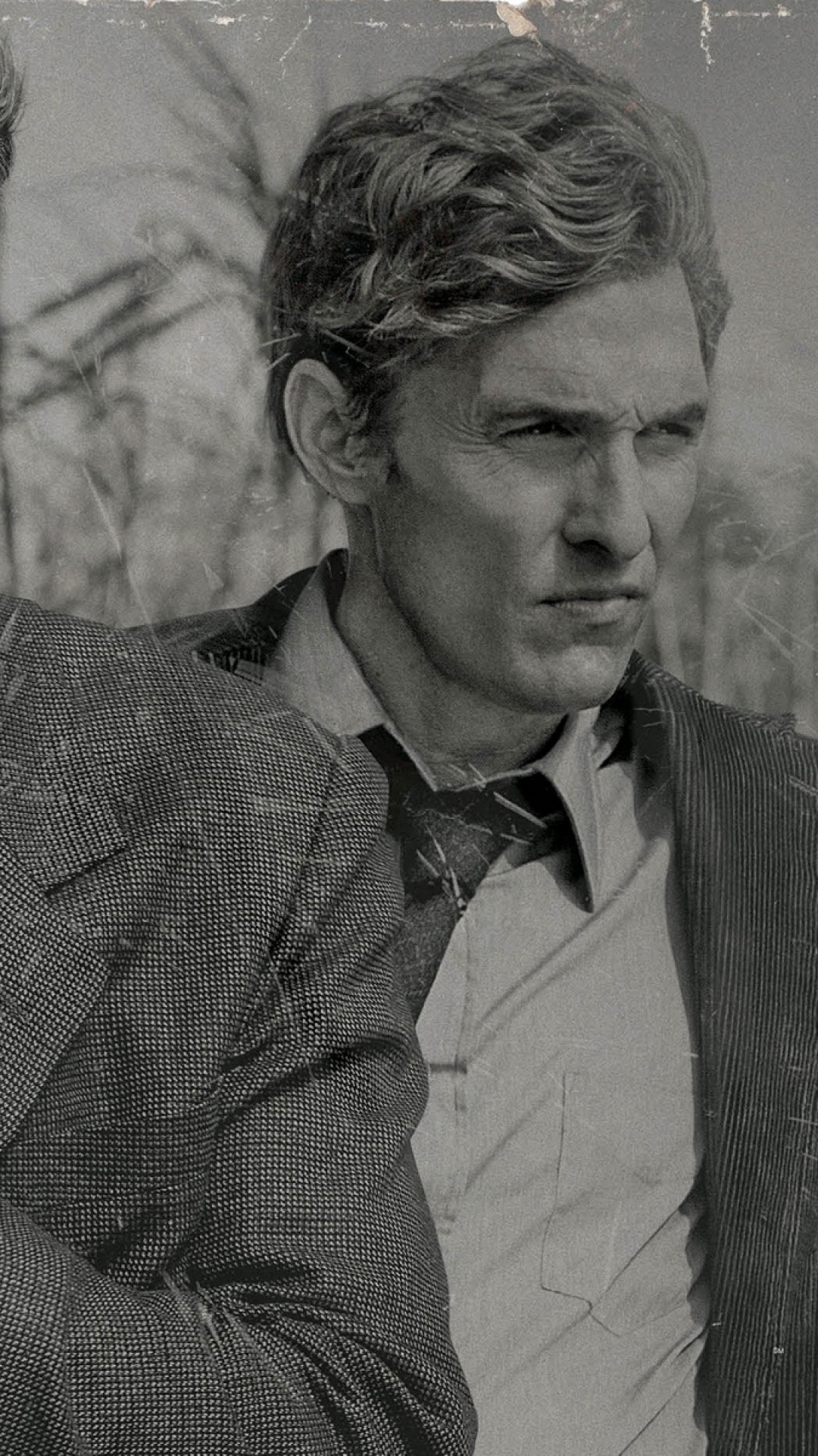 Rust Cohle, Matthew McConaughey, True Detective, Bianco e nero, 1080x1920, schermata di blocco iPhone