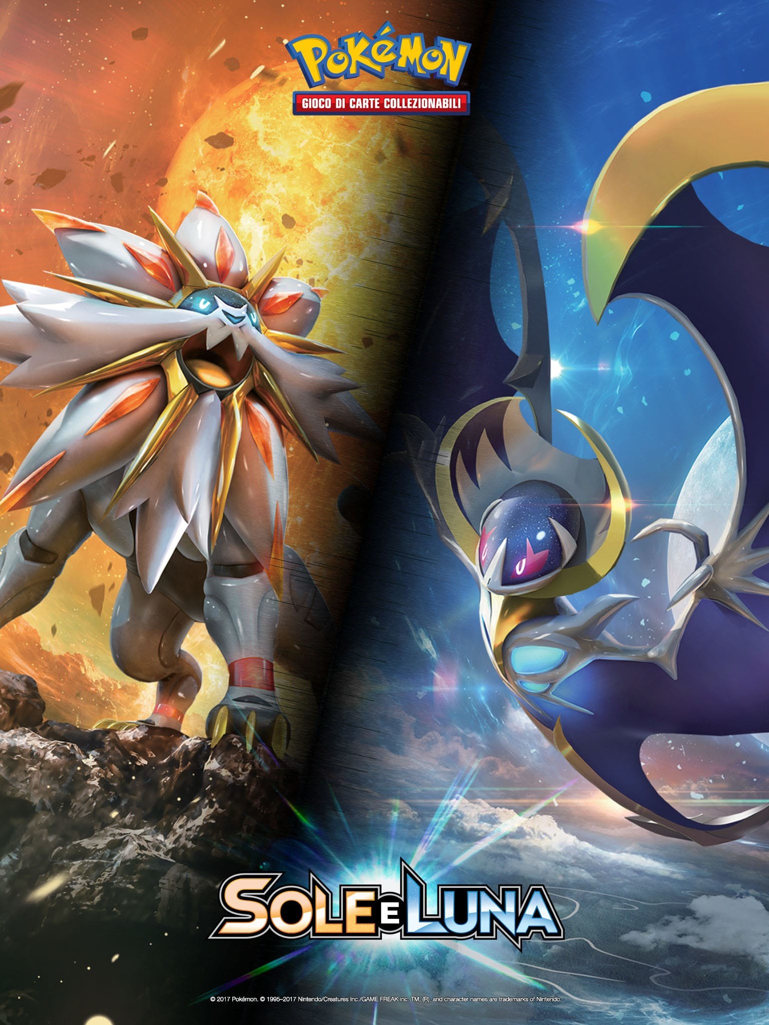Pokémon Sole e Luna, Solgaleo, Lunala, Pokémon, QHD+, sfondo per iPad e tablet