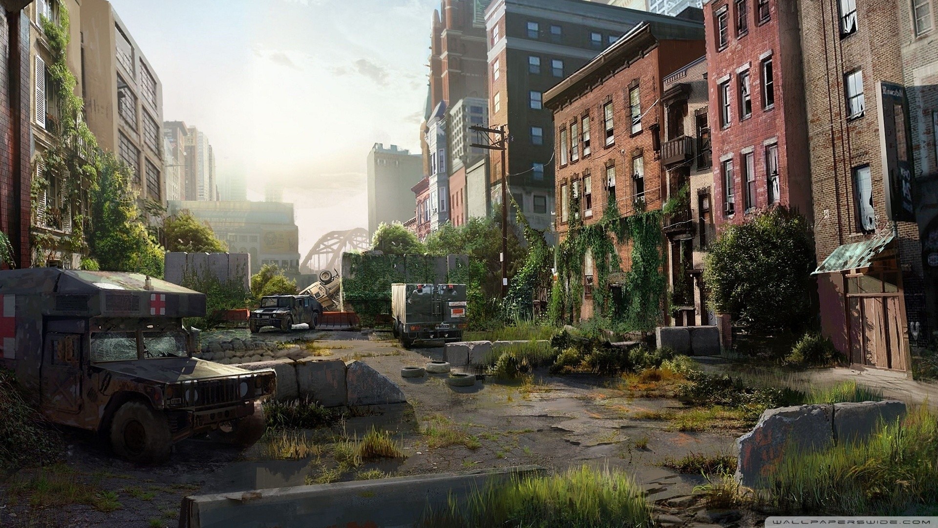 The Last of Us, Città abbandonata, Strada, Concept art, Full HD, wallpaper per computer