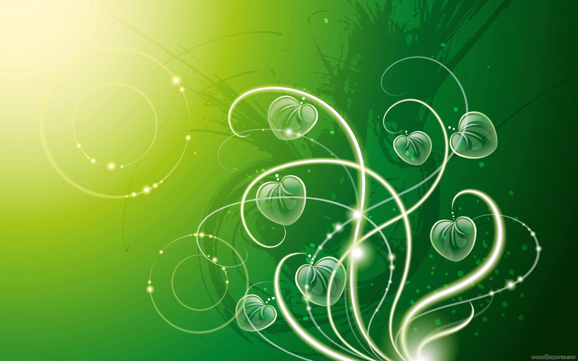 Motivo floreale, Spirali, Verde, Luce, 16:10 Full HD, sfondo widescreen