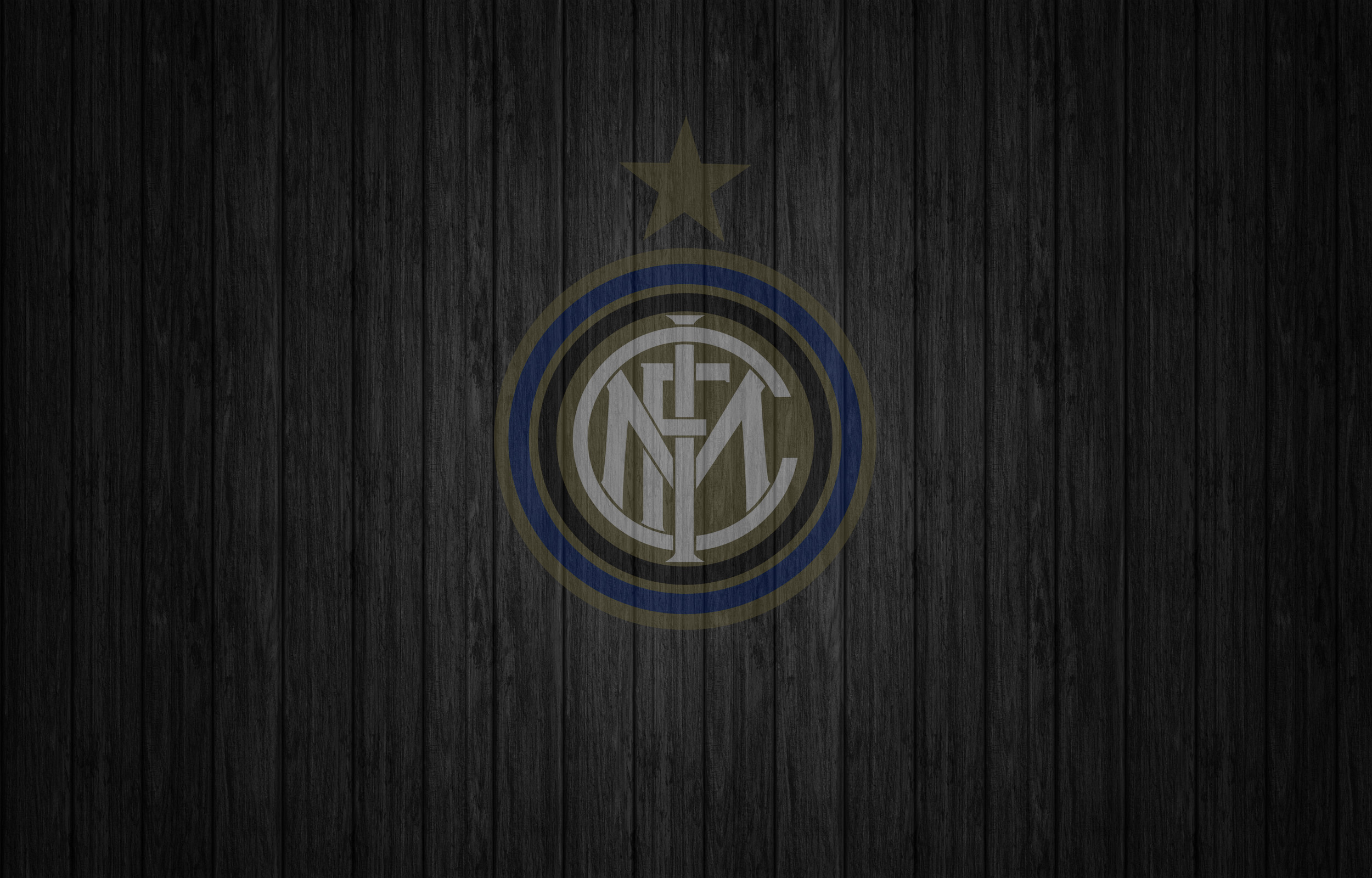Inter, Stemma Inter, Legno scuro, Full HD, sfondo per PC e portatile
