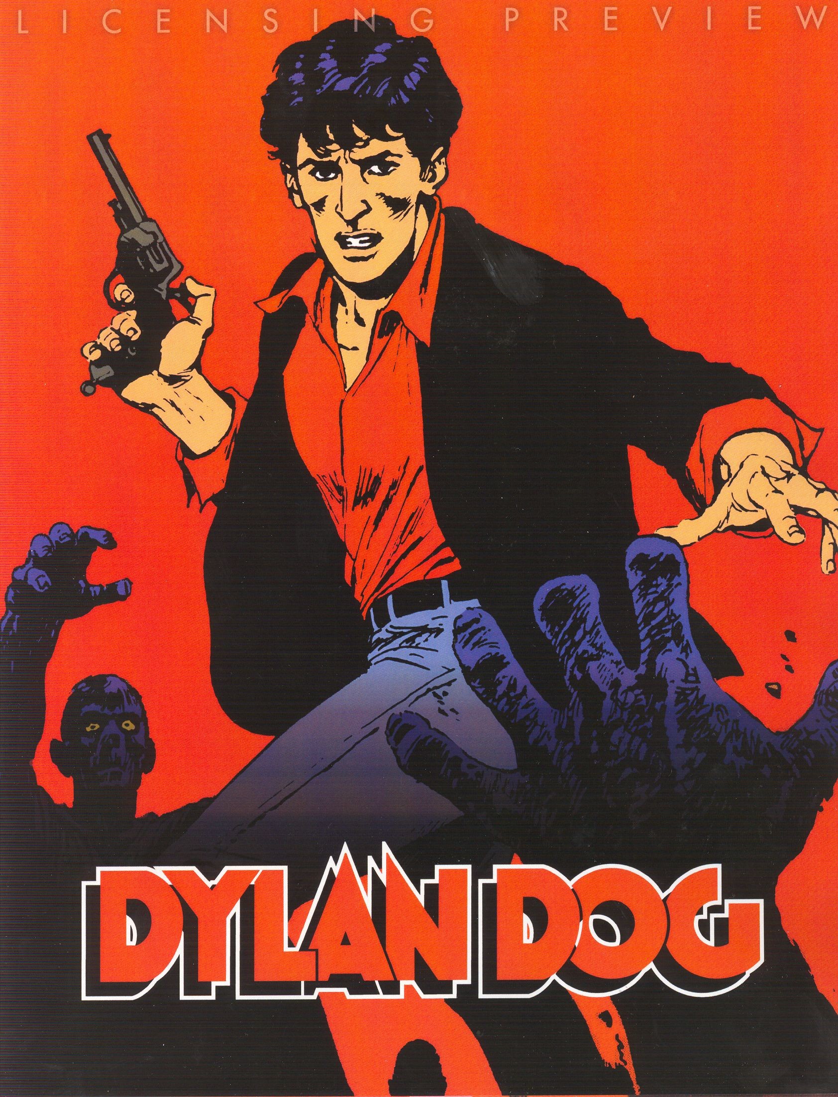 Dylan Dog, Pistola, Copertina, Arancione, sfondo per iPad e tablet