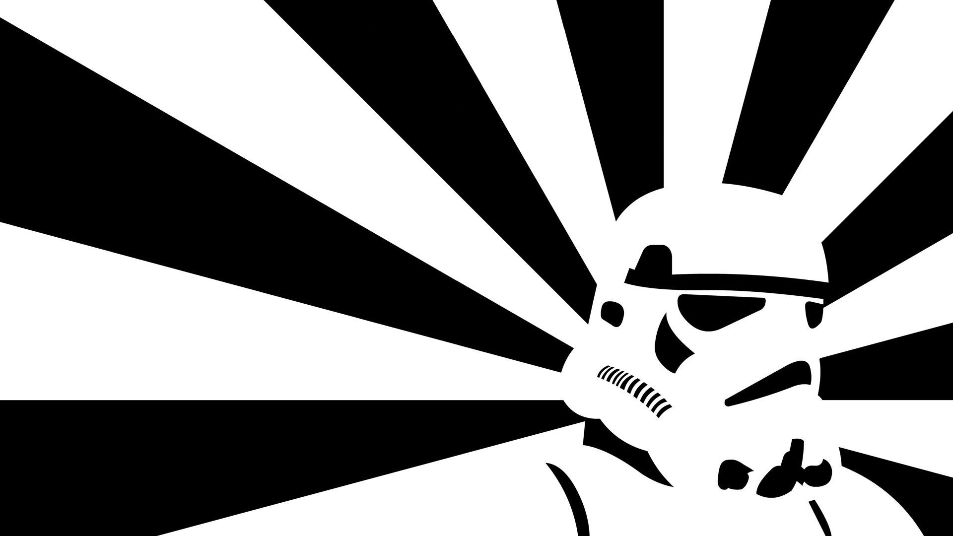 Stormtrooper, Star Wars, Raggi, Bianco e nero, Full HD, sfondo desktop