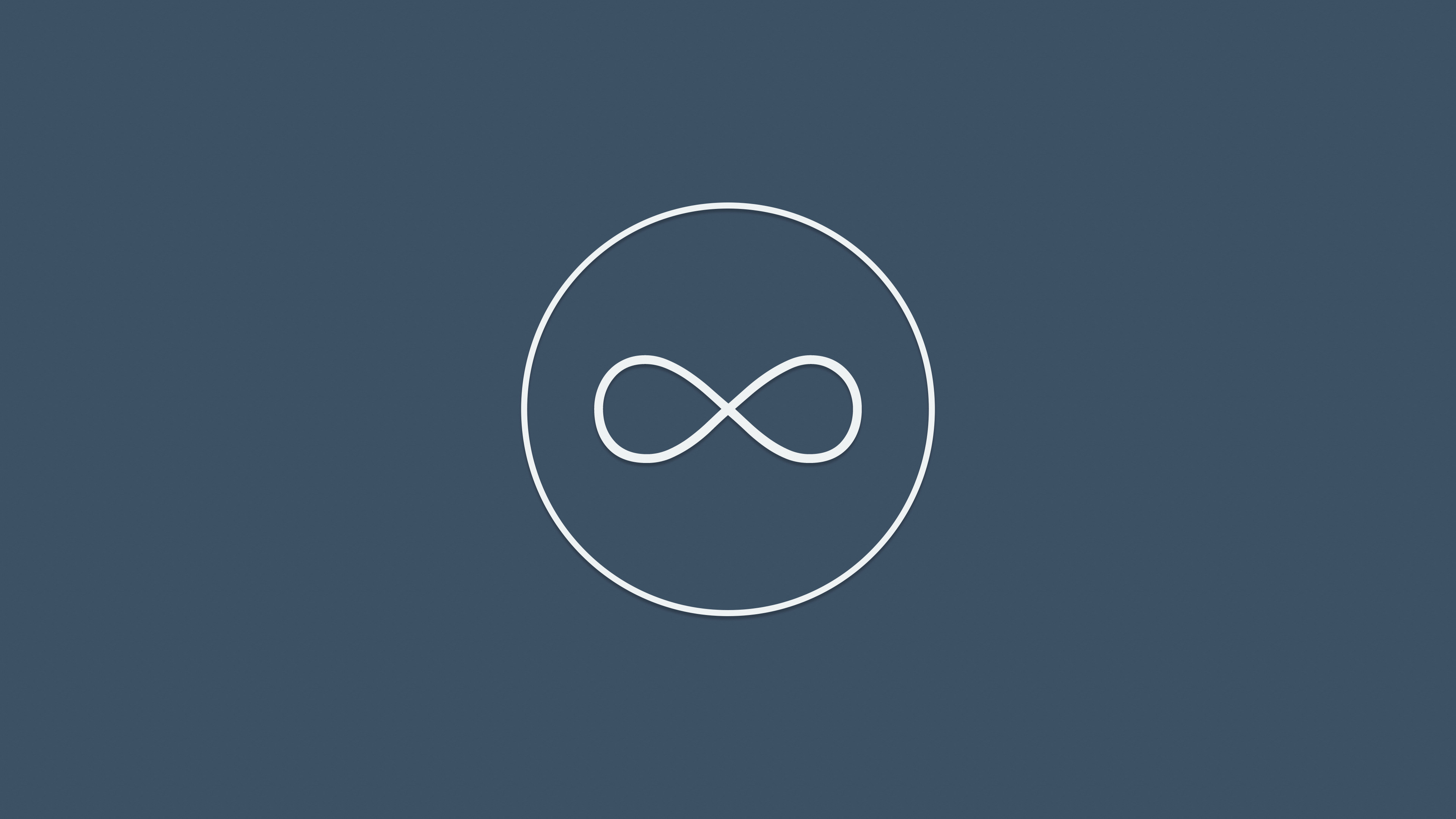 Simbolo dell'infinito, Minimalismo, Sfondo grigio-blu, Cerchio, Hipster, 4K Ultra HD