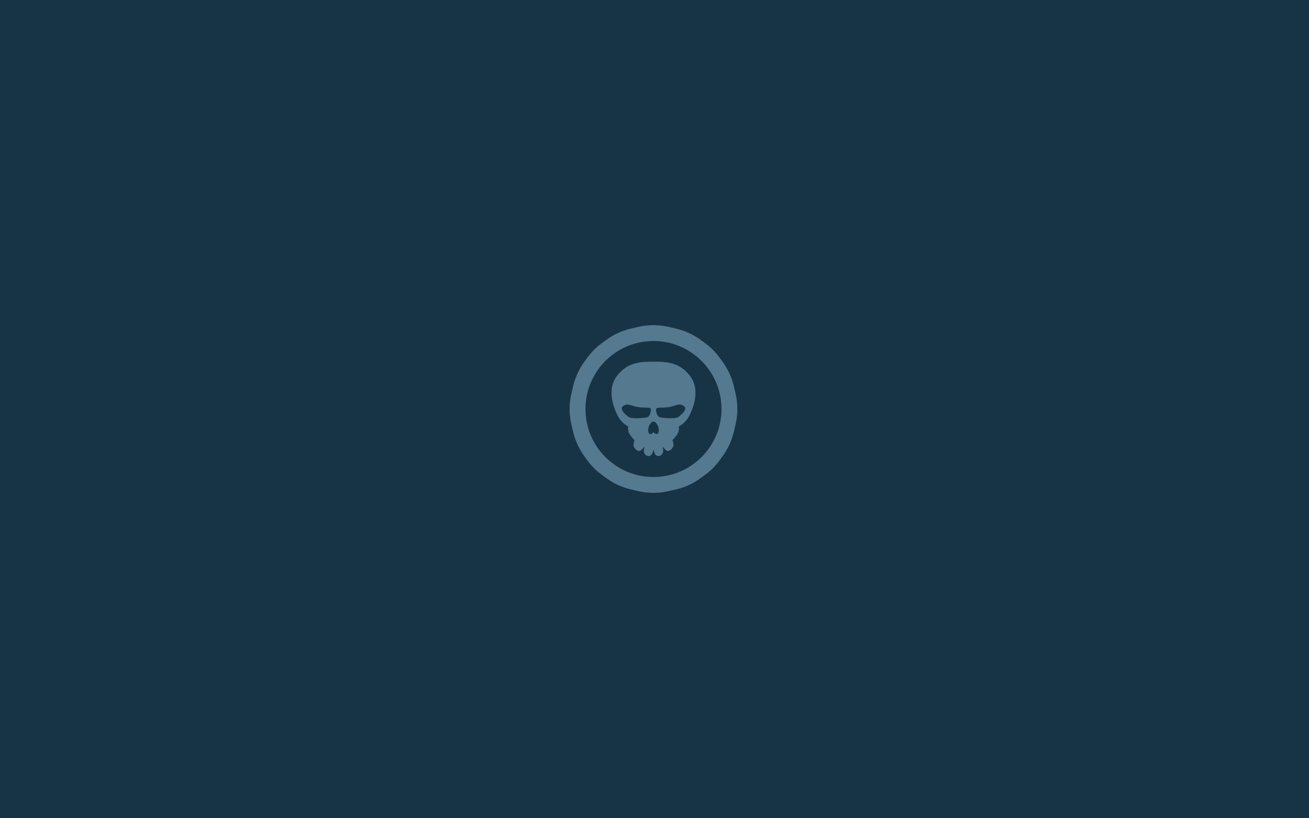 Teschio, Icona, Sfondo blu scuro, Minimal, 2560x1600, wallpaper desktop