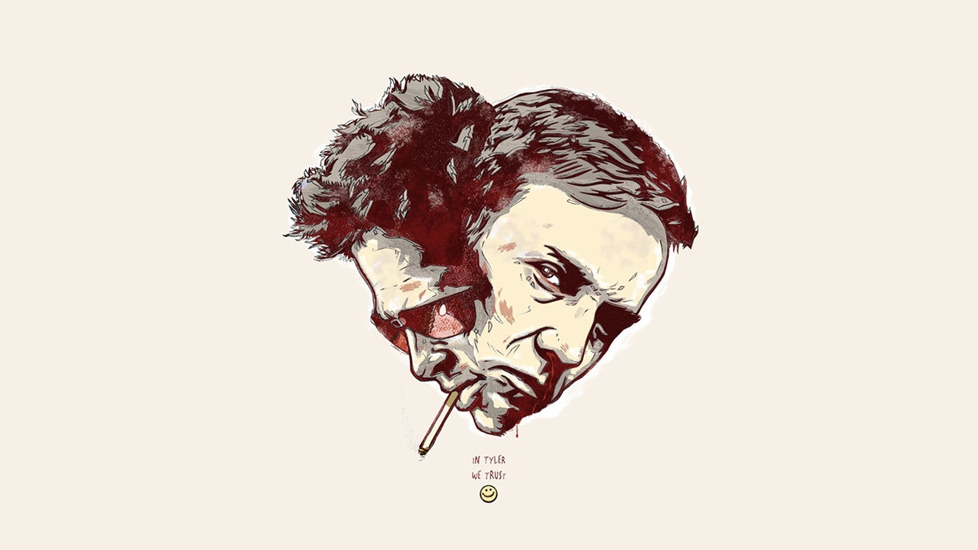 Tyler Durden, Brad Pitt, Fight Club, Illustrazione, Full HD, wallpaper per PC