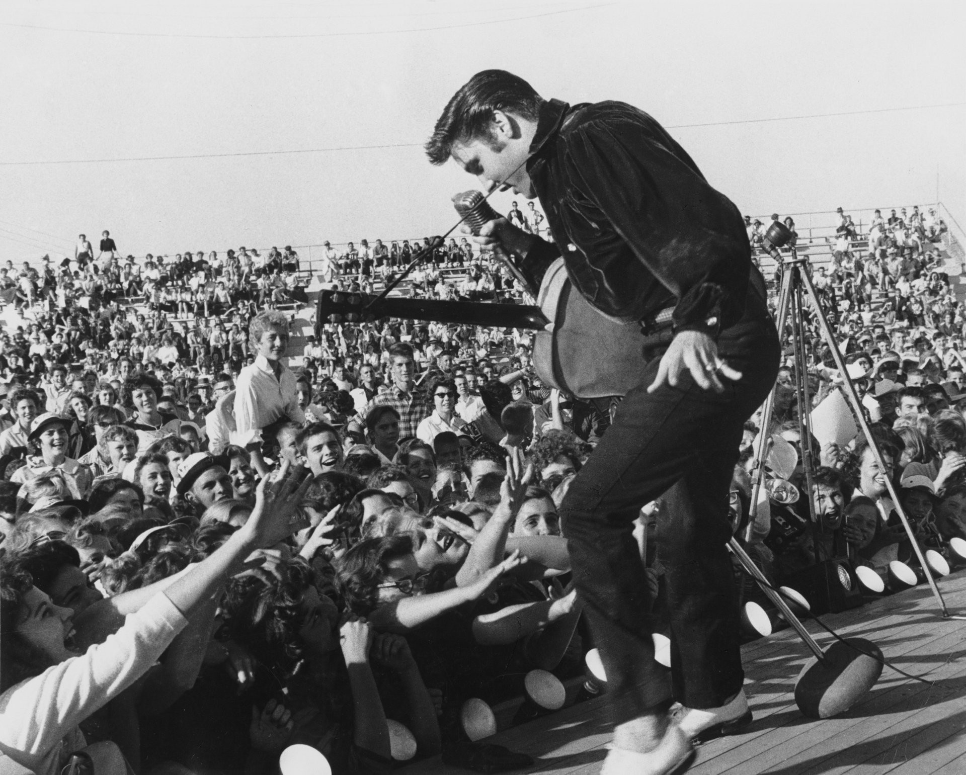Elvis Presley, Concerto, Pubblico, Bianco e nero, Full HD, sfondo per portatile
