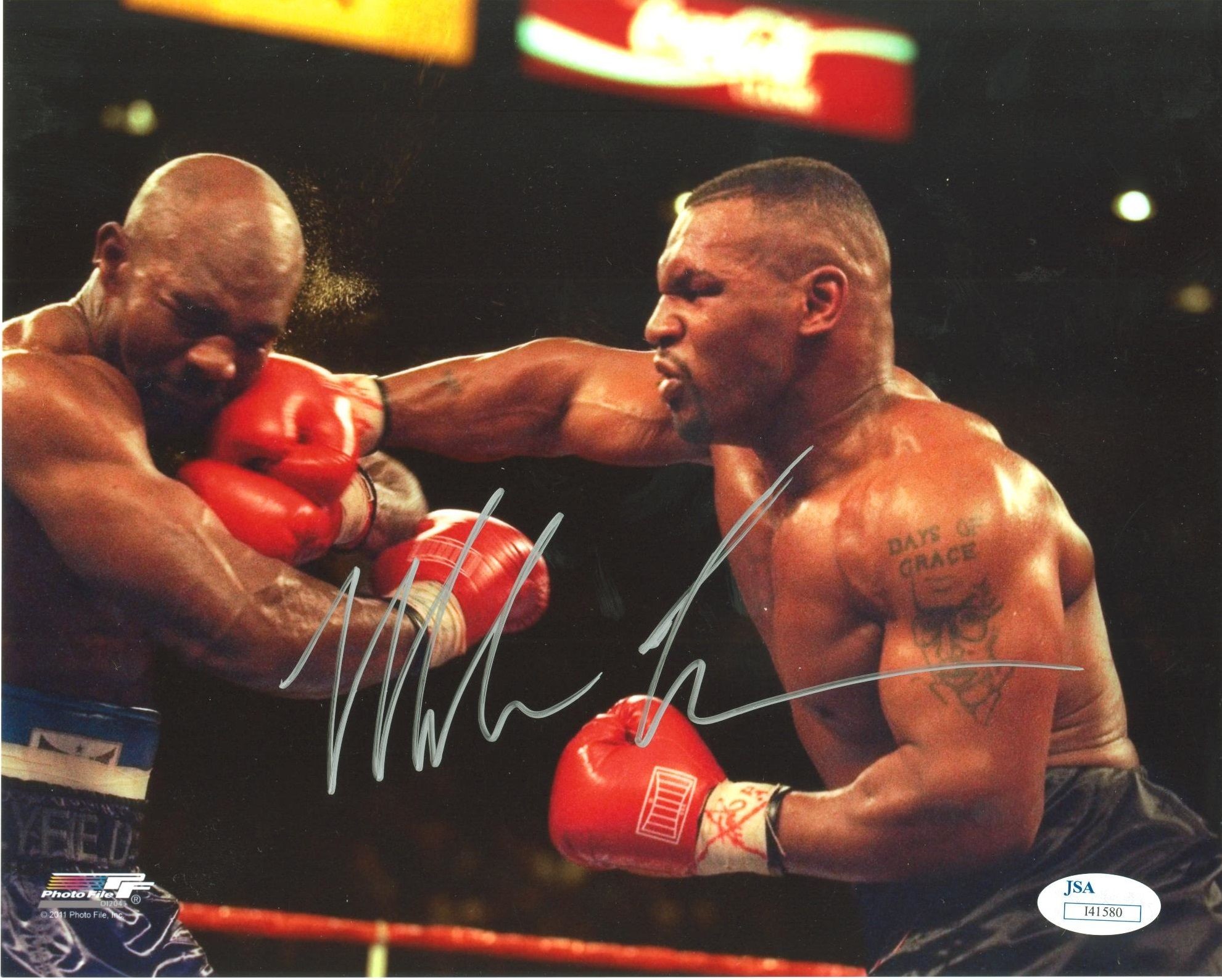 Mike Tyson, Evander Holyfield, Autografo, Incontro, Ring, Full HD, sfondo Windows 11