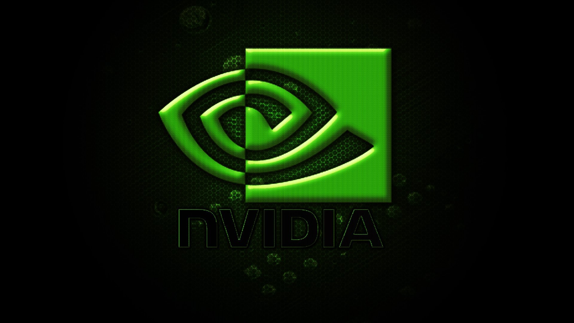 Logo Nvidia, Nvidia, Verde, Sfondo nero, Full HD, wallpaper desktop