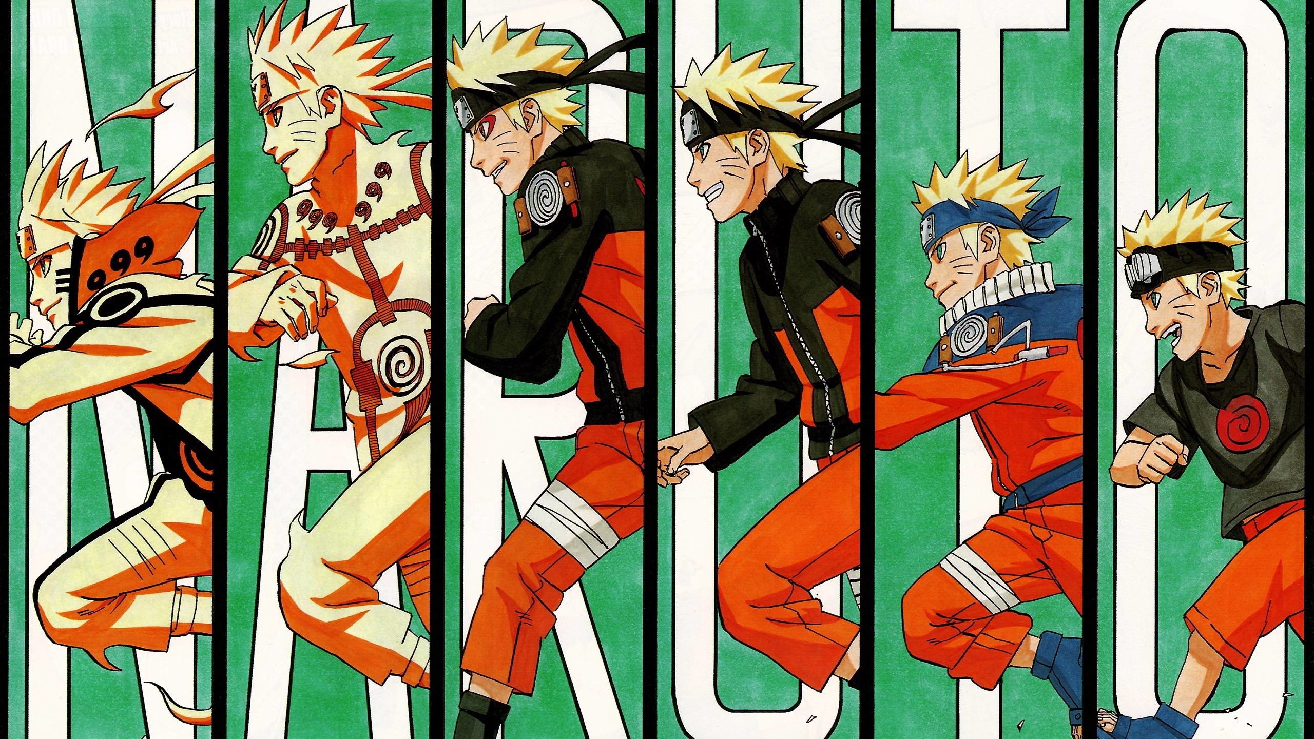 Naruto Uzumaki, Naruto, Logo, Evoluzione, 2560x1440, sfondo per PC