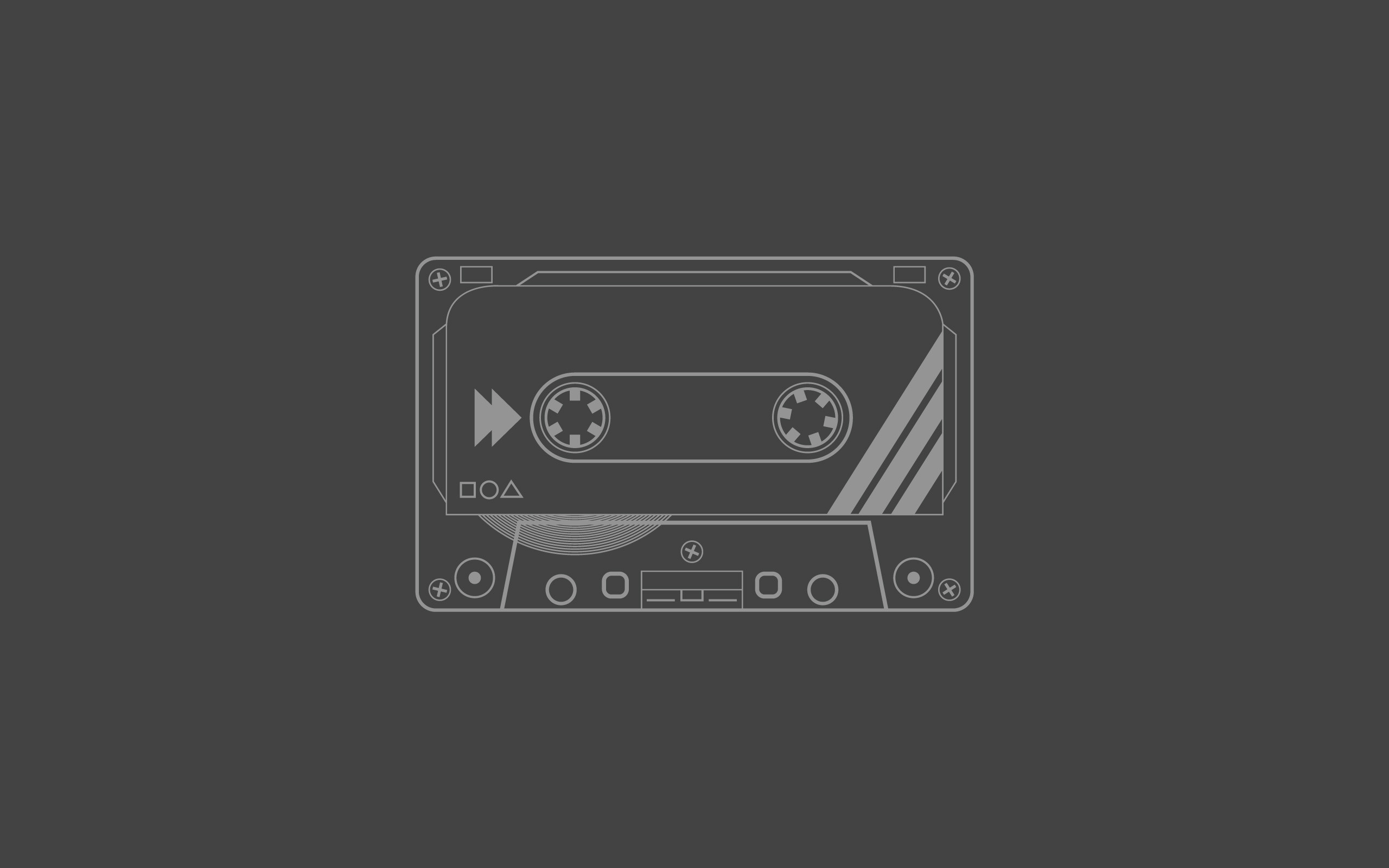 Musicassetta, Linee, Minimalismo, Grigio, 2K, sfondo per portatile