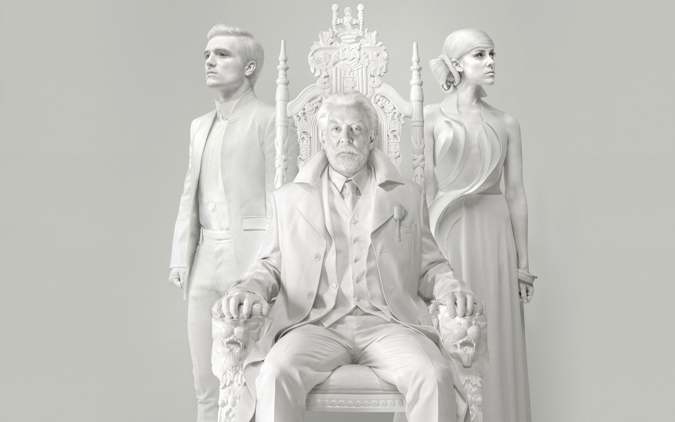 Hunger Games: Il canto della rivolta, Presidente Snow, Peeta Mellark, Statue, Trono, wallpaper desktop