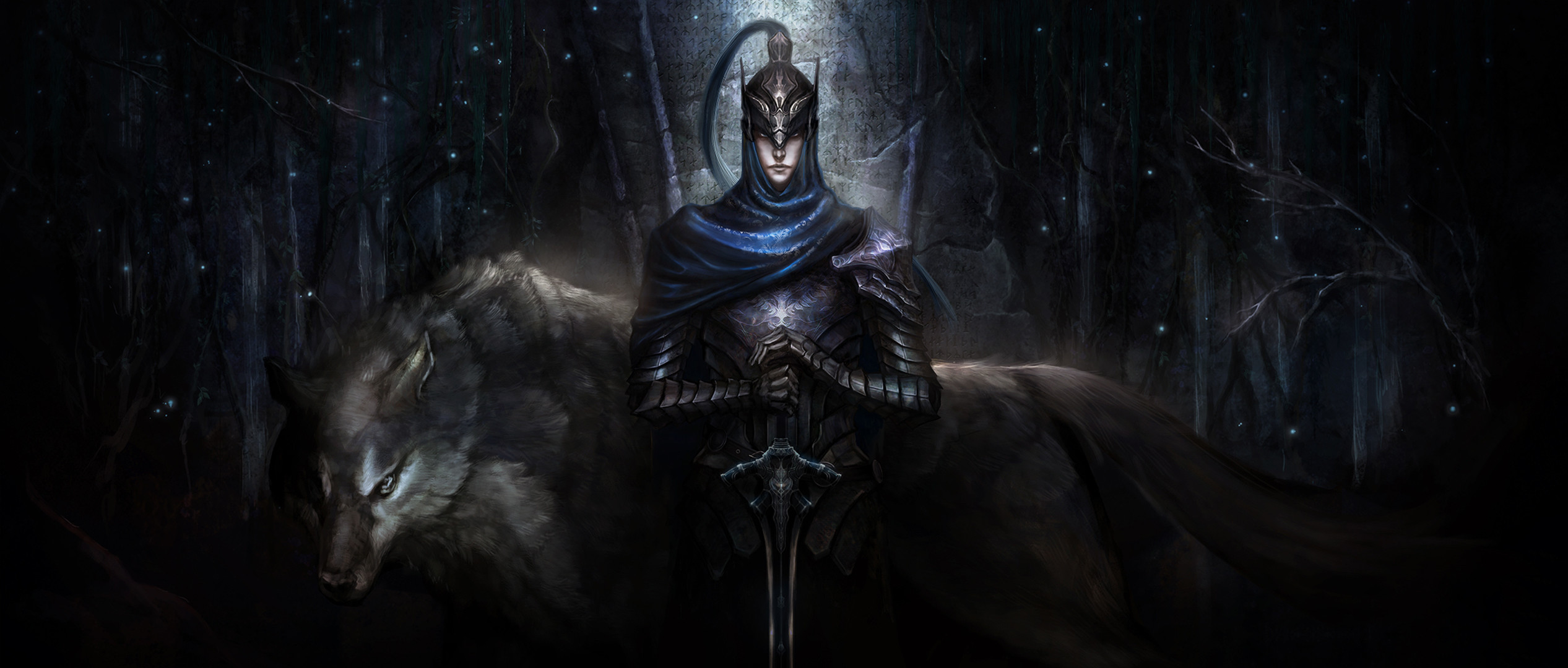 Artorias, Sif, Dark Souls, Spada, Sfondo scuro, Full HD, wallpaper per PC